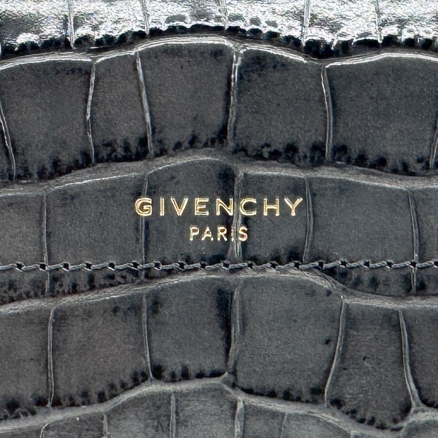 Givenchy Storm Grey Eden Mini Croc Effect Leather Bag