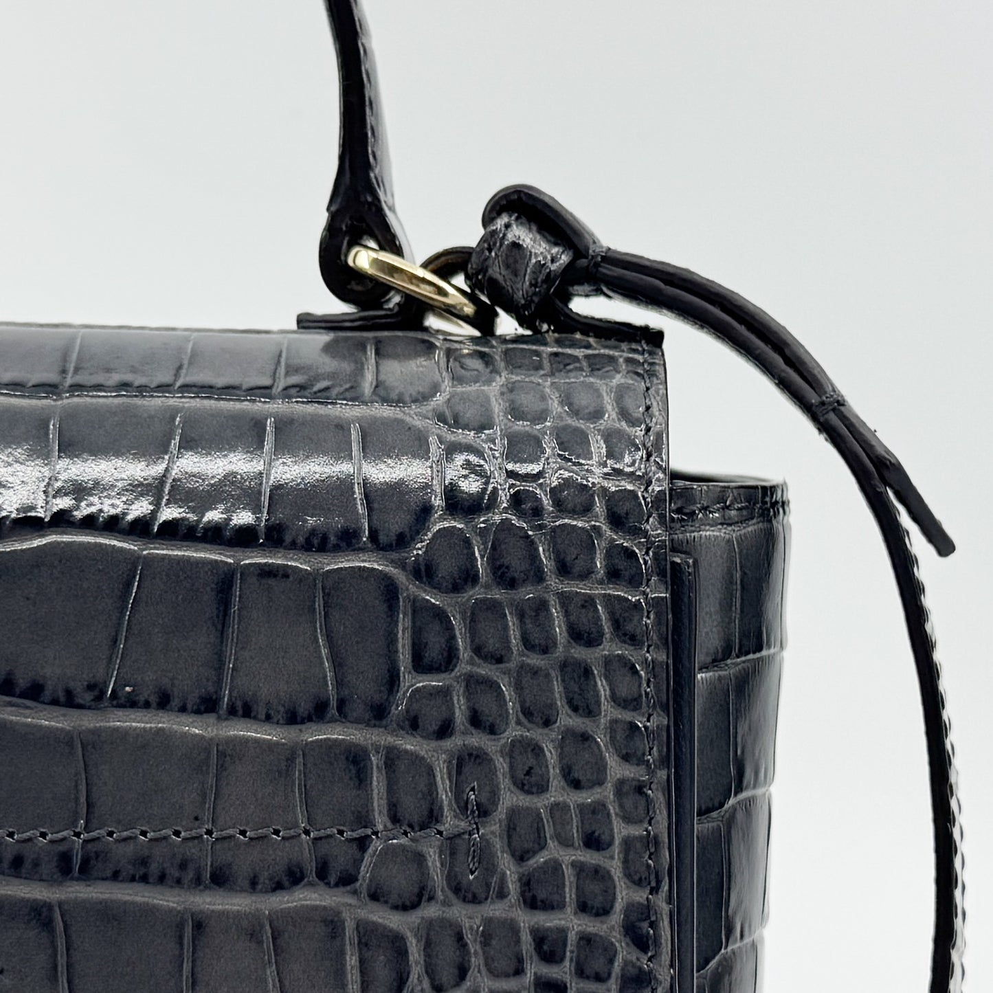 Givenchy Storm Grey Eden Mini Croc Effect Leather Bag