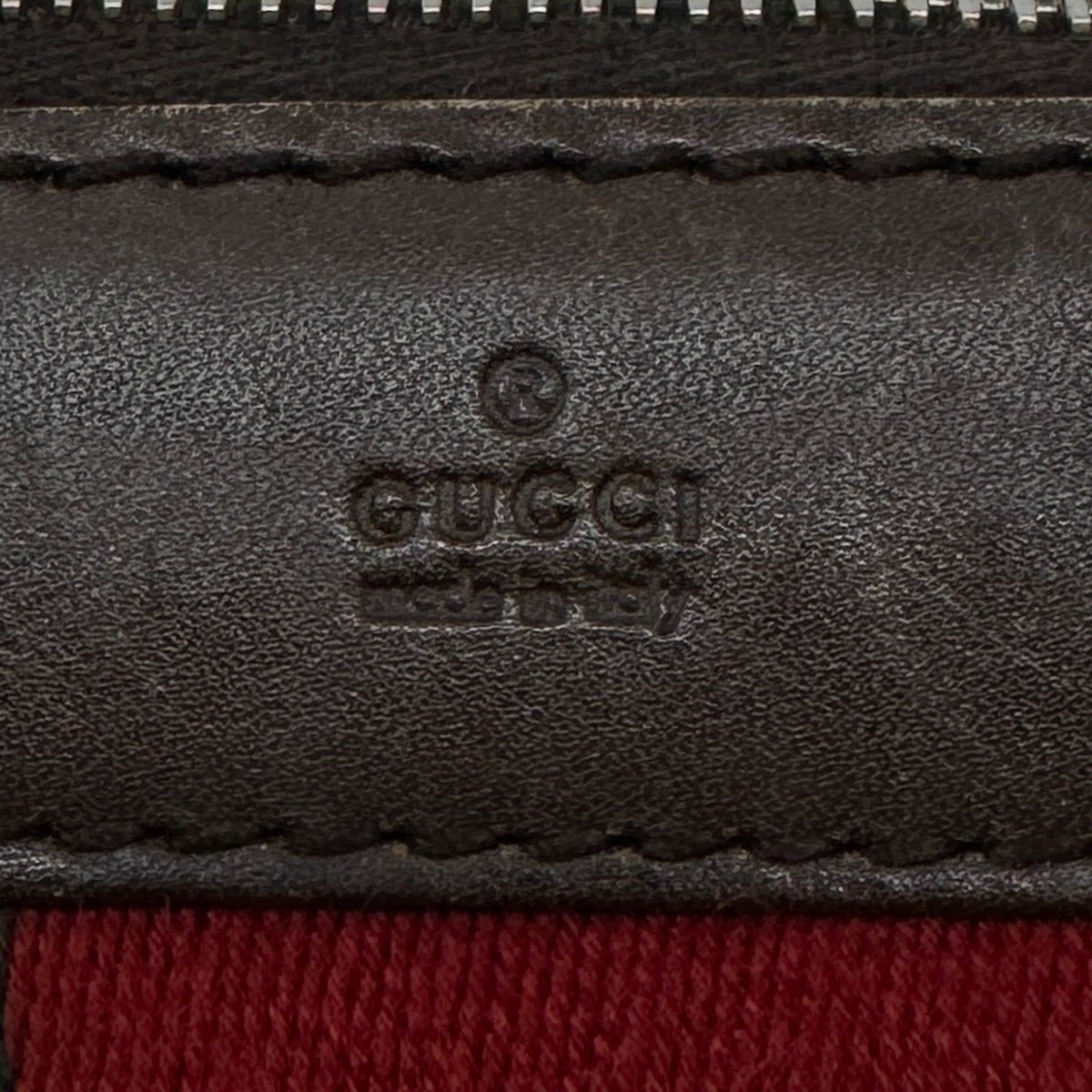 Gucci GG Canvas Leather Vintage Web Boston Bag
