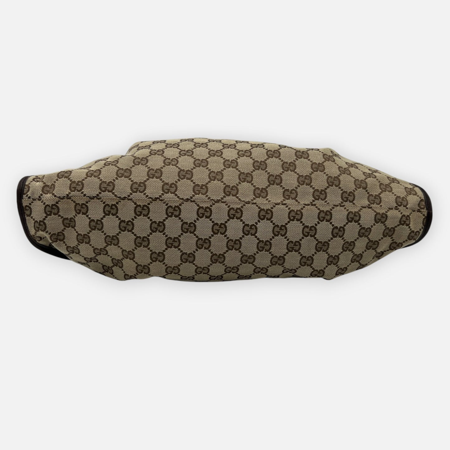 Gucci GG Canvas & Leather Trim Gathered Shoulder Handbag