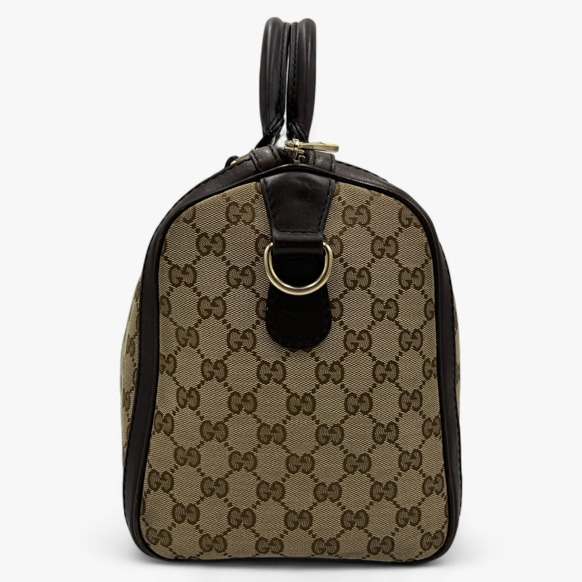 Gucci GG Canvas Leather Vintage Web Boston Bag