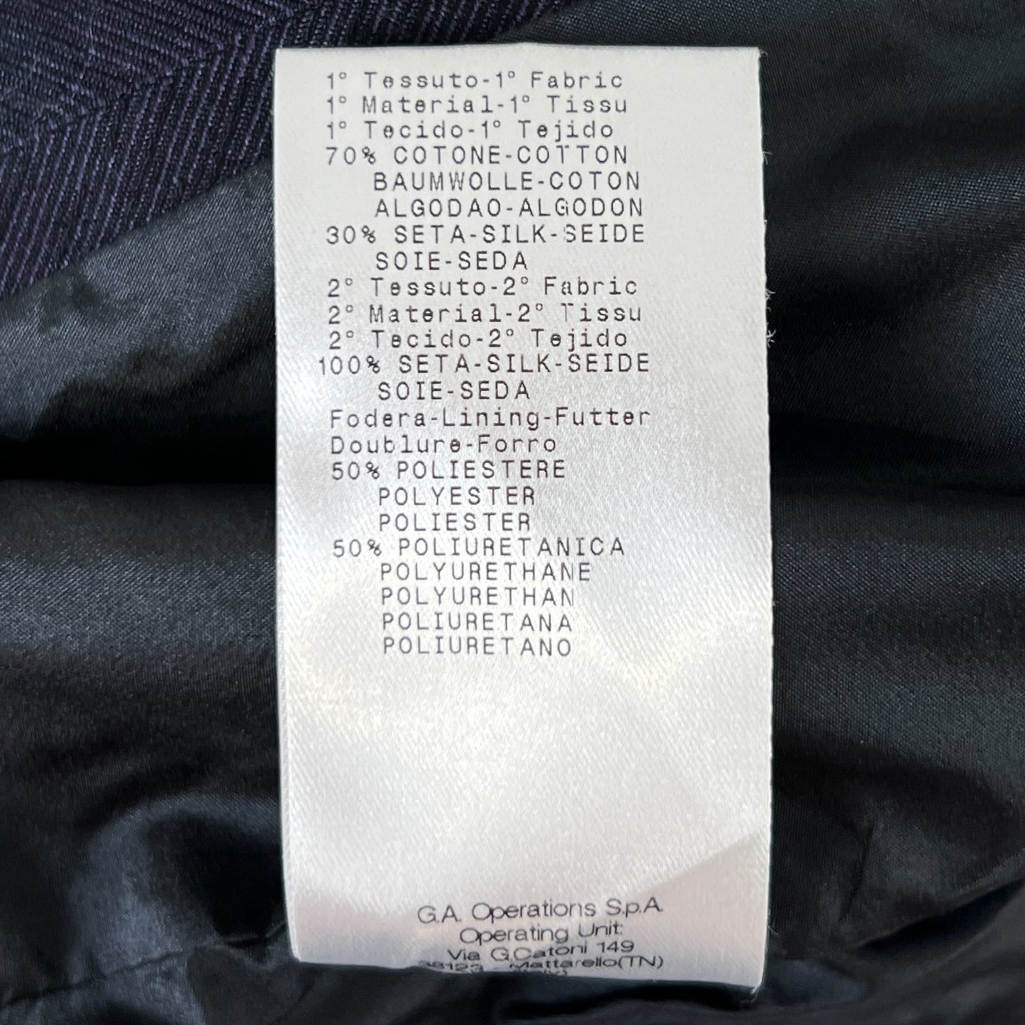 Giorgio Armani Navy Blue Herringbone Tailored Jacket IT40 ~ AU8