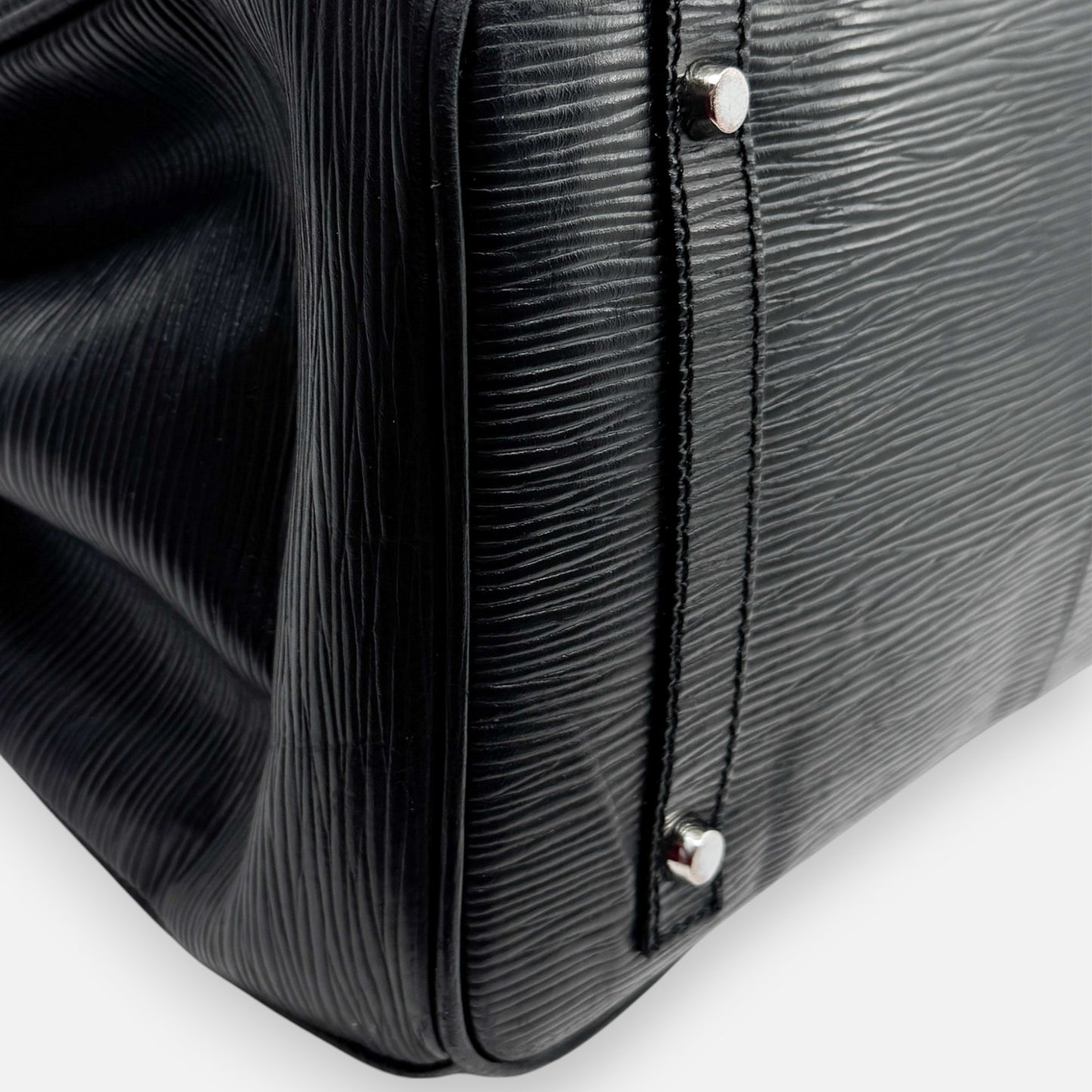 Jasper Conran Black Textured Leather Top Handle Padlock Bag