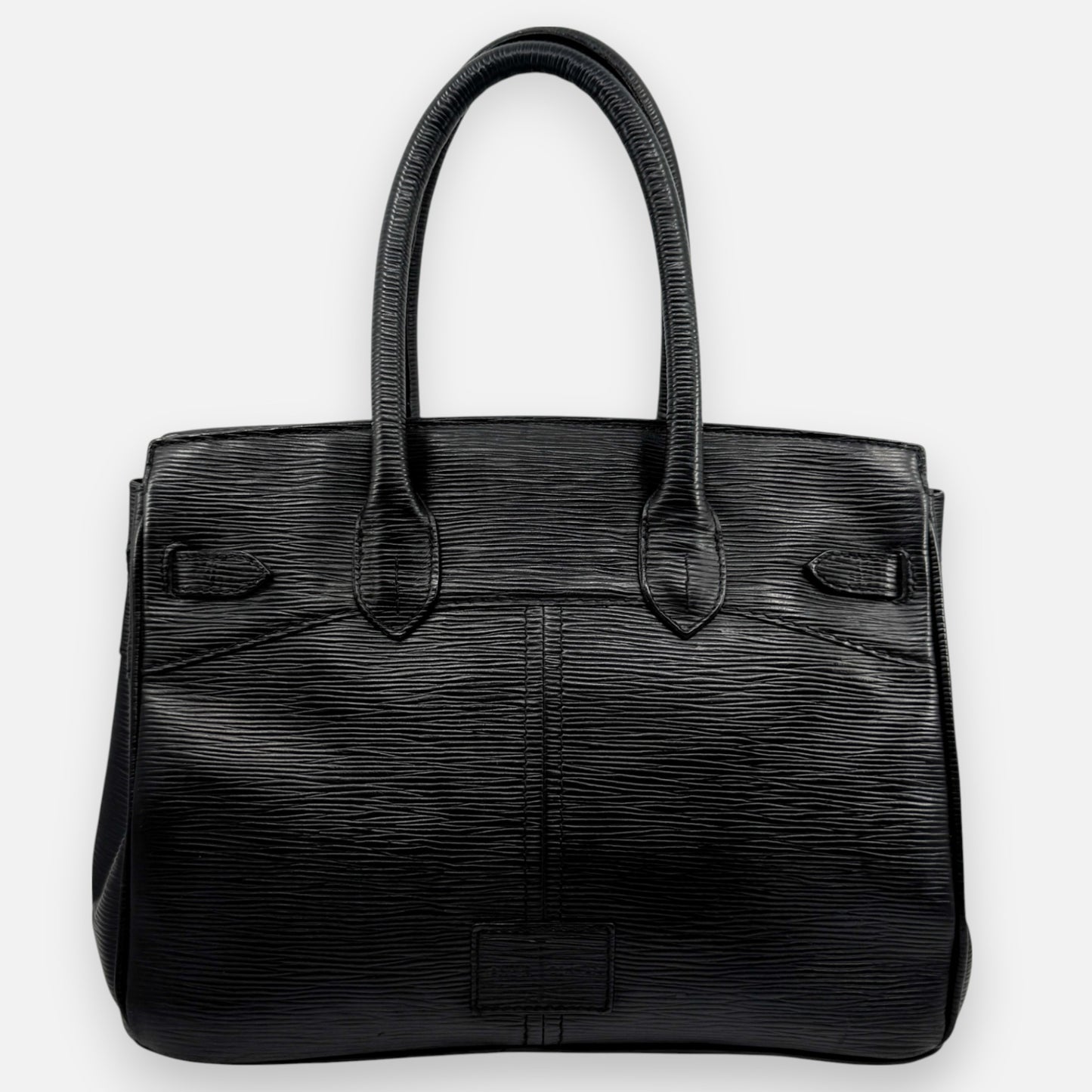 Jasper Conran Black Textured Leather Top Handle Padlock Bag