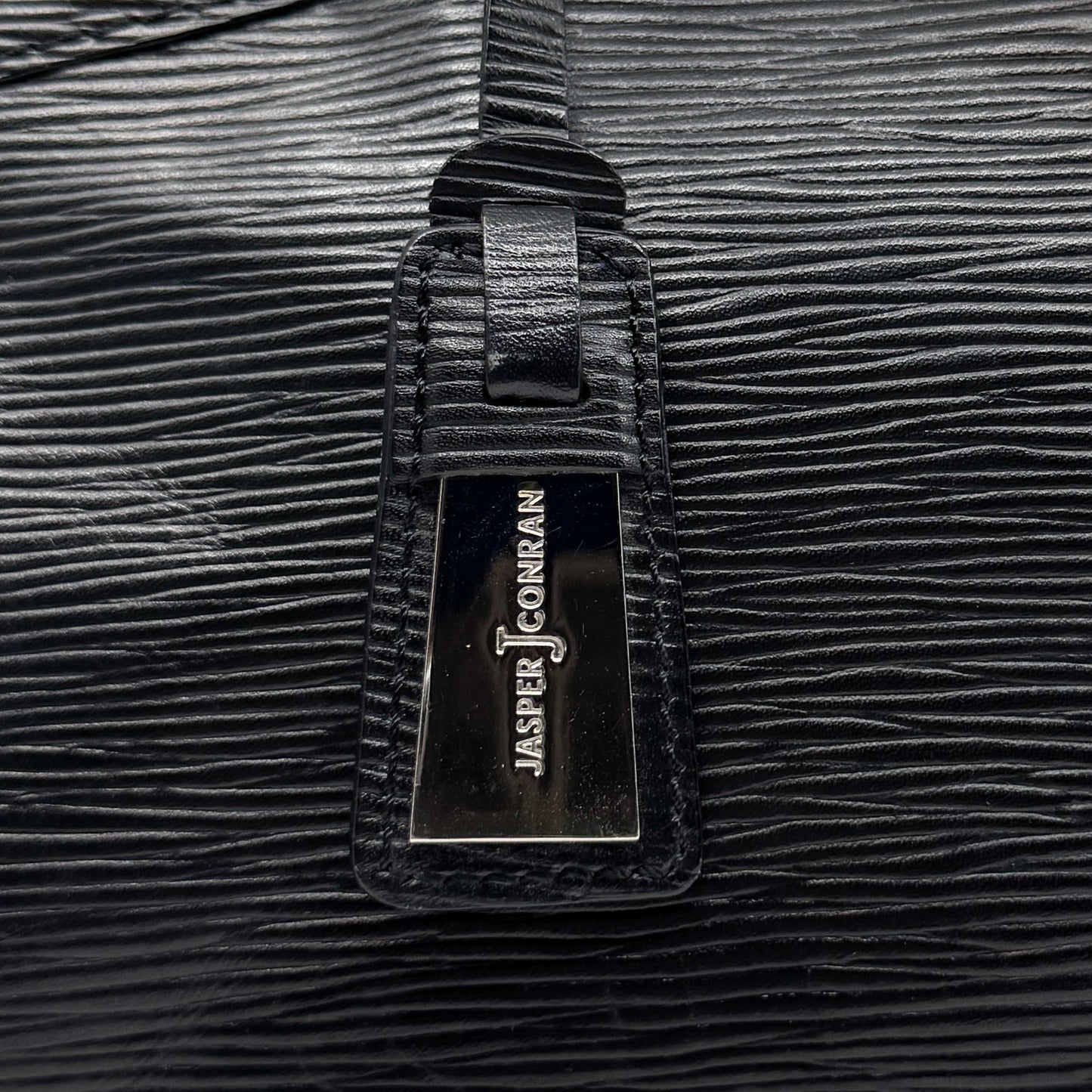 Jasper Conran Black Textured Leather Top Handle Padlock Bag