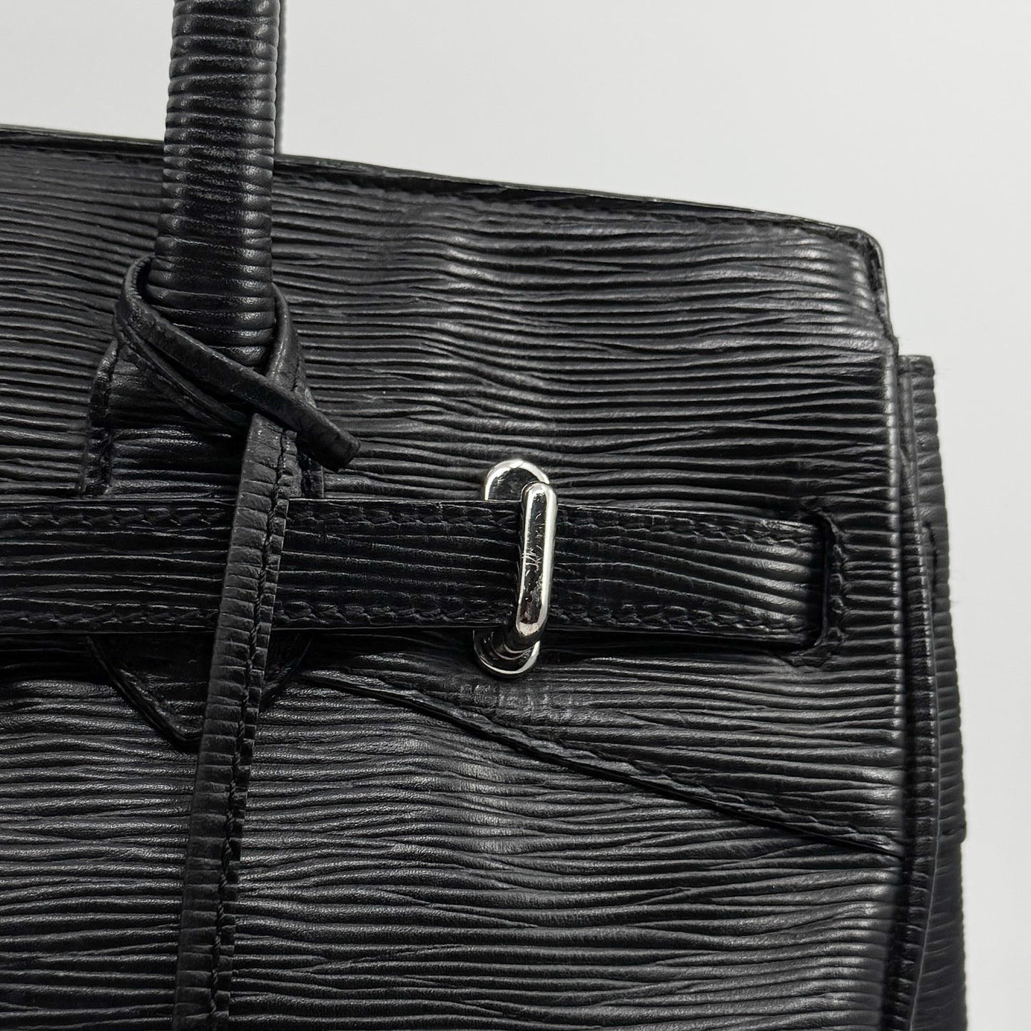 Jasper Conran Black Textured Leather Top Handle Padlock Bag