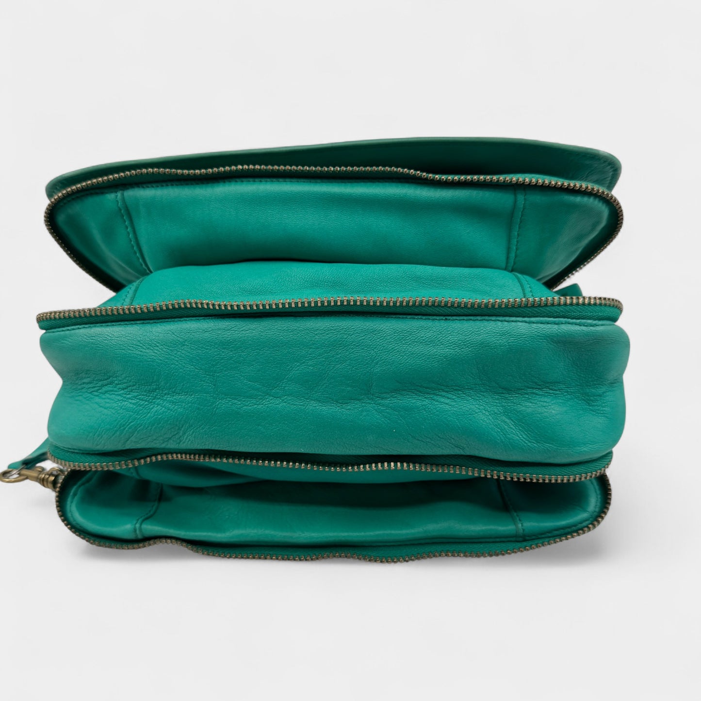Jerome Dreyfuss Turquoise Leather Crossbody Bobi Flap Bag