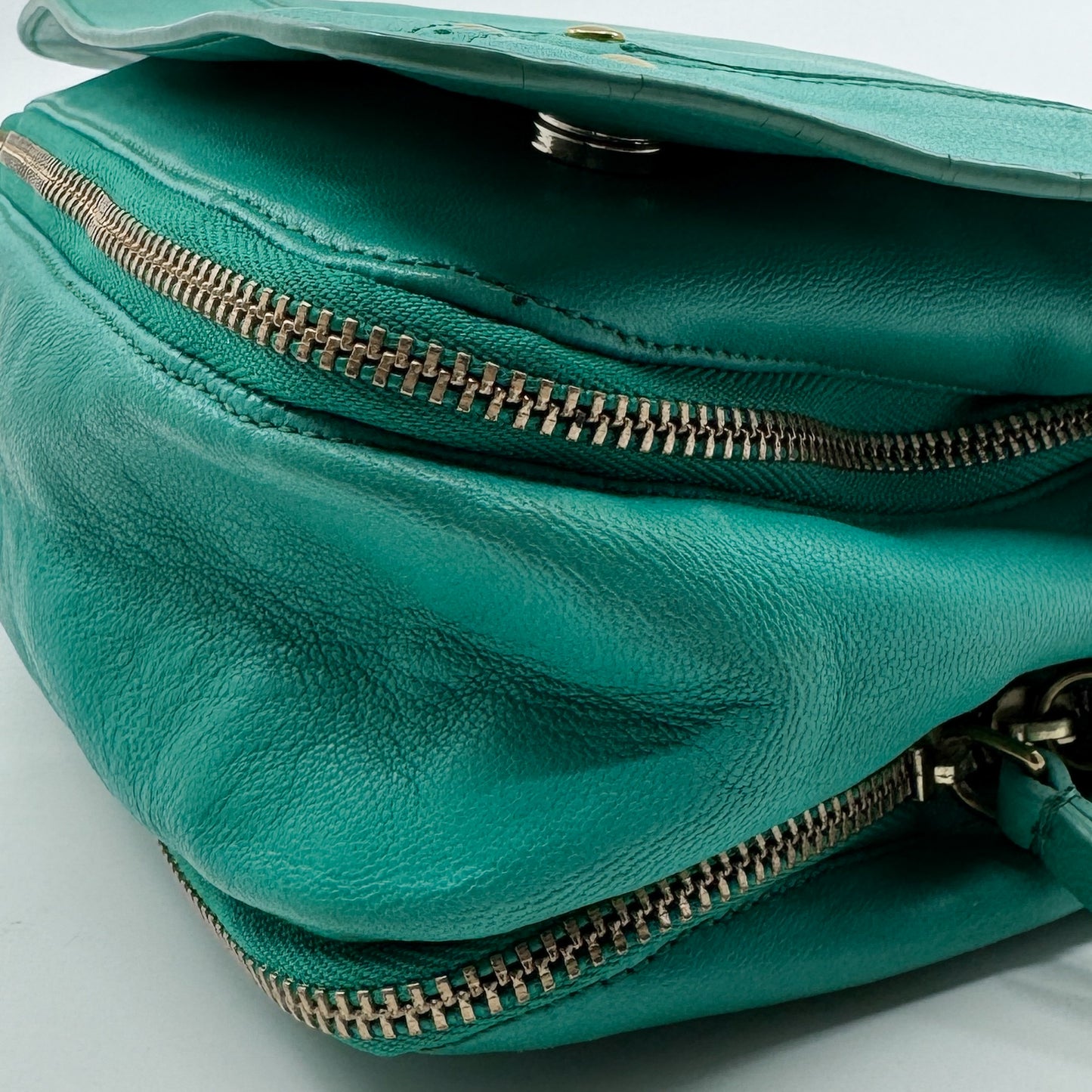 Jerome Dreyfuss Turquoise Leather Crossbody Bobi Flap Bag