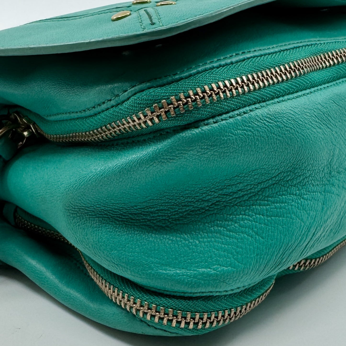 Jerome Dreyfuss Turquoise Leather Crossbody Bobi Flap Bag