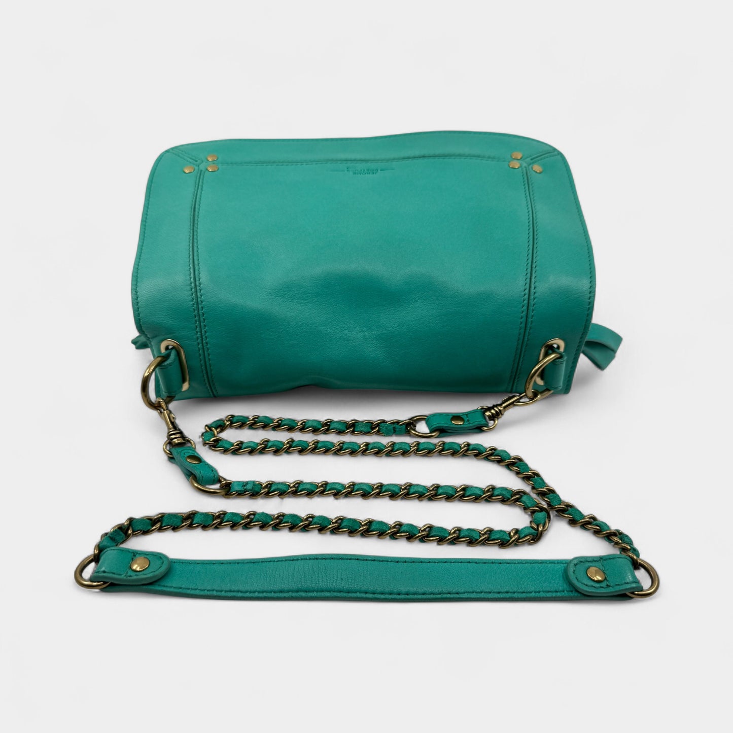 Jerome Dreyfuss Turquoise Leather Crossbody Bobi Flap Bag
