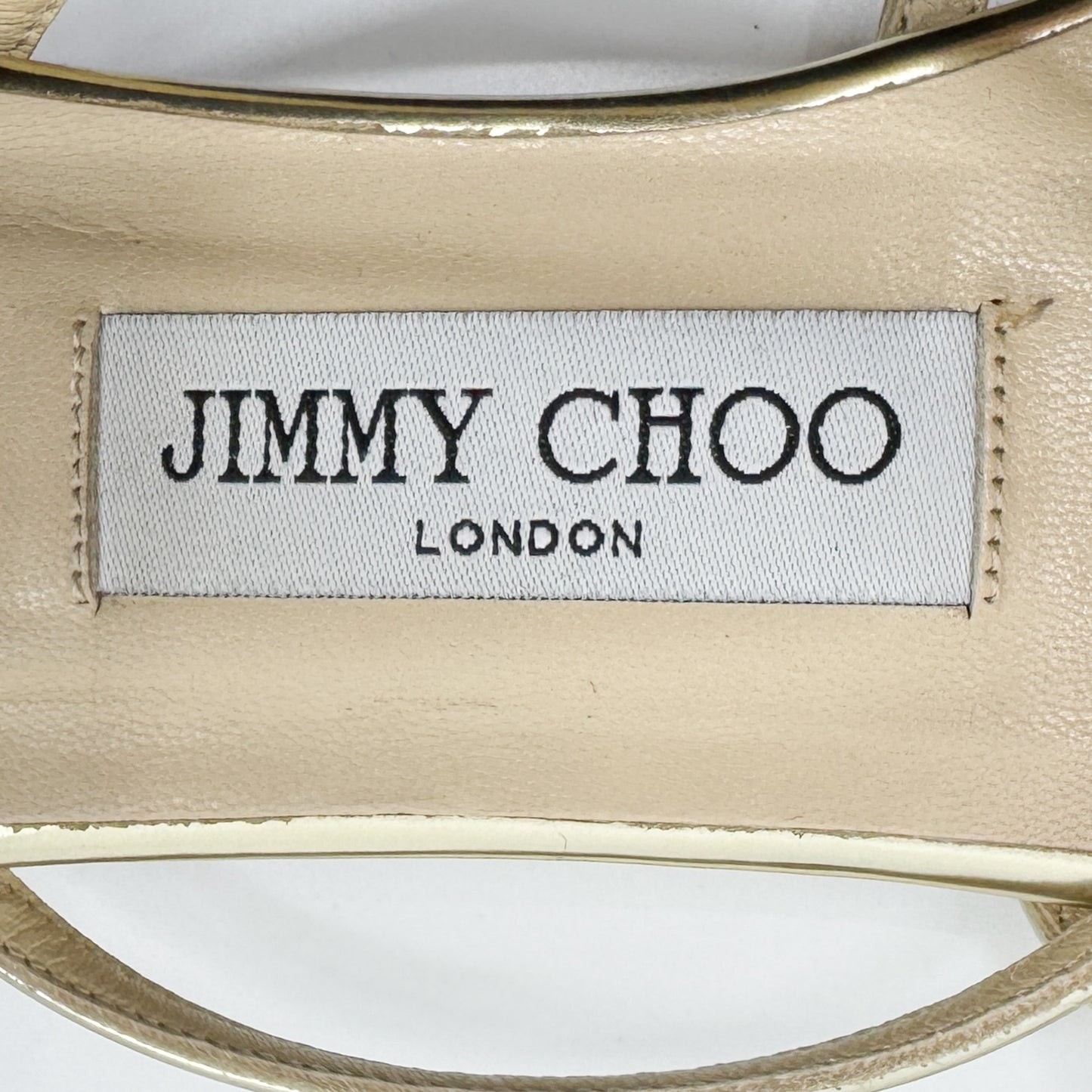 Jimmy Choo Gold Leather Strappy Sandal Flat Shoes EU39.5 ~ AU8