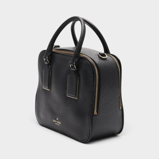 Kate Spade Black Grained Leather Cecil Court Elia Satchel Bag