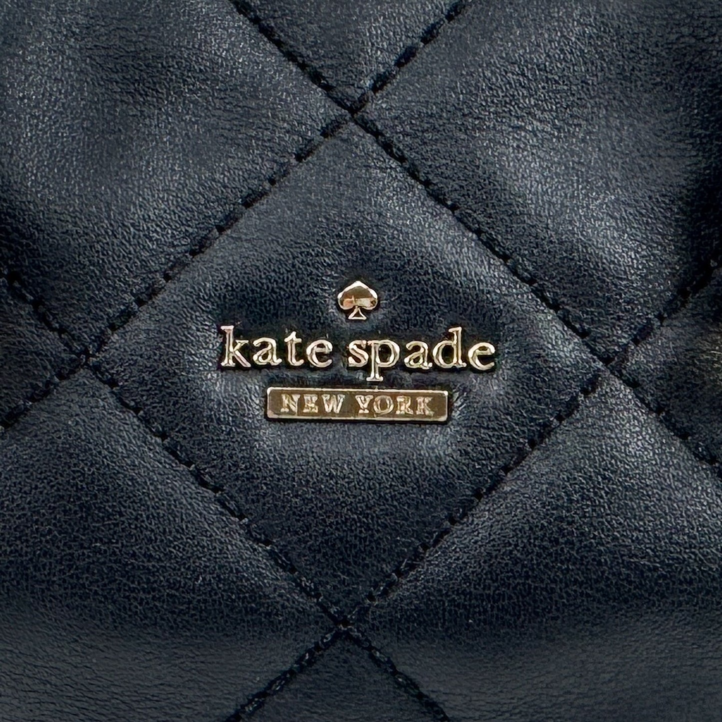 Kate Spade NY Black Quilted Leather Crossbody Top Handle Bag