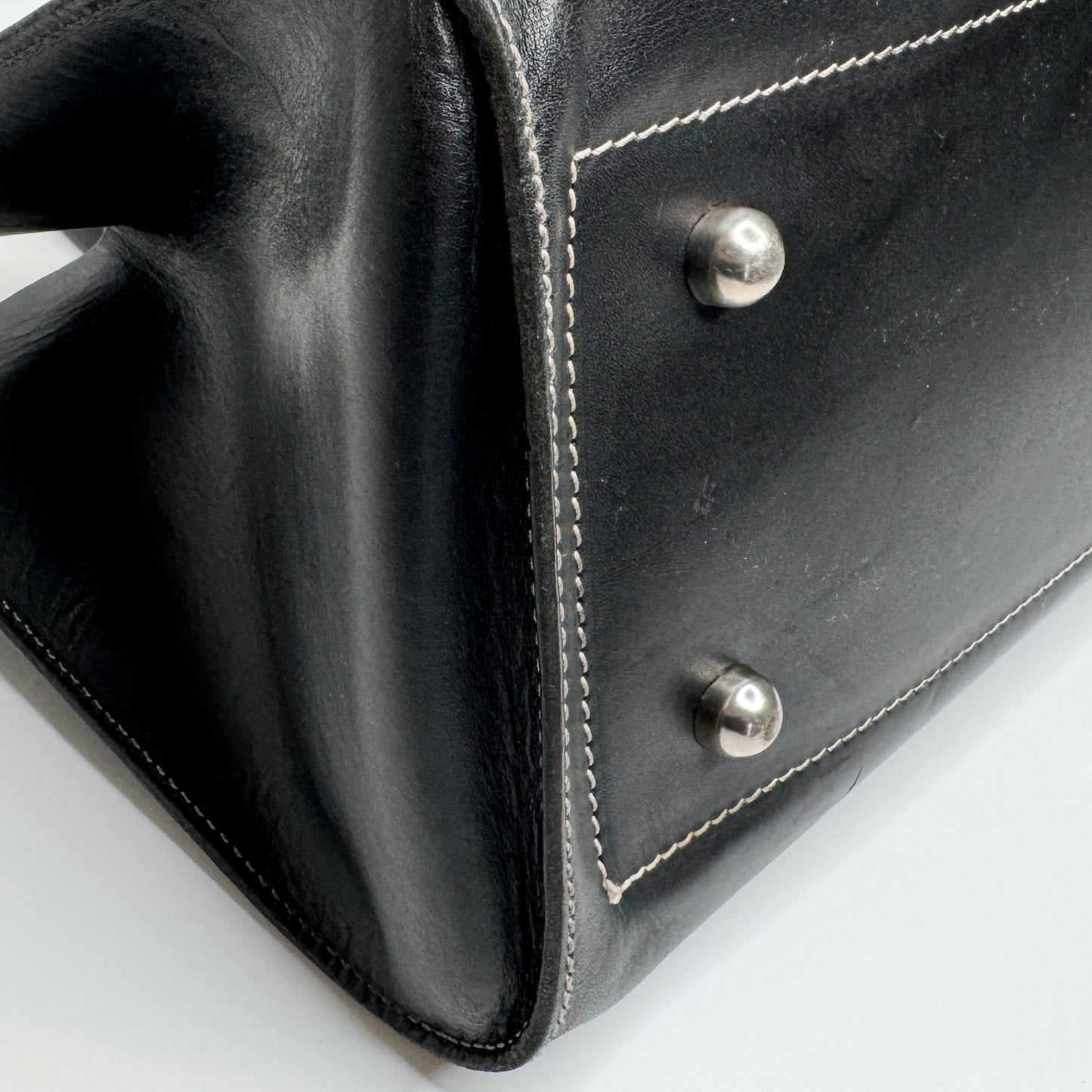 Vintage Kate Spade NY Unlined Leather Black Tote Bag
