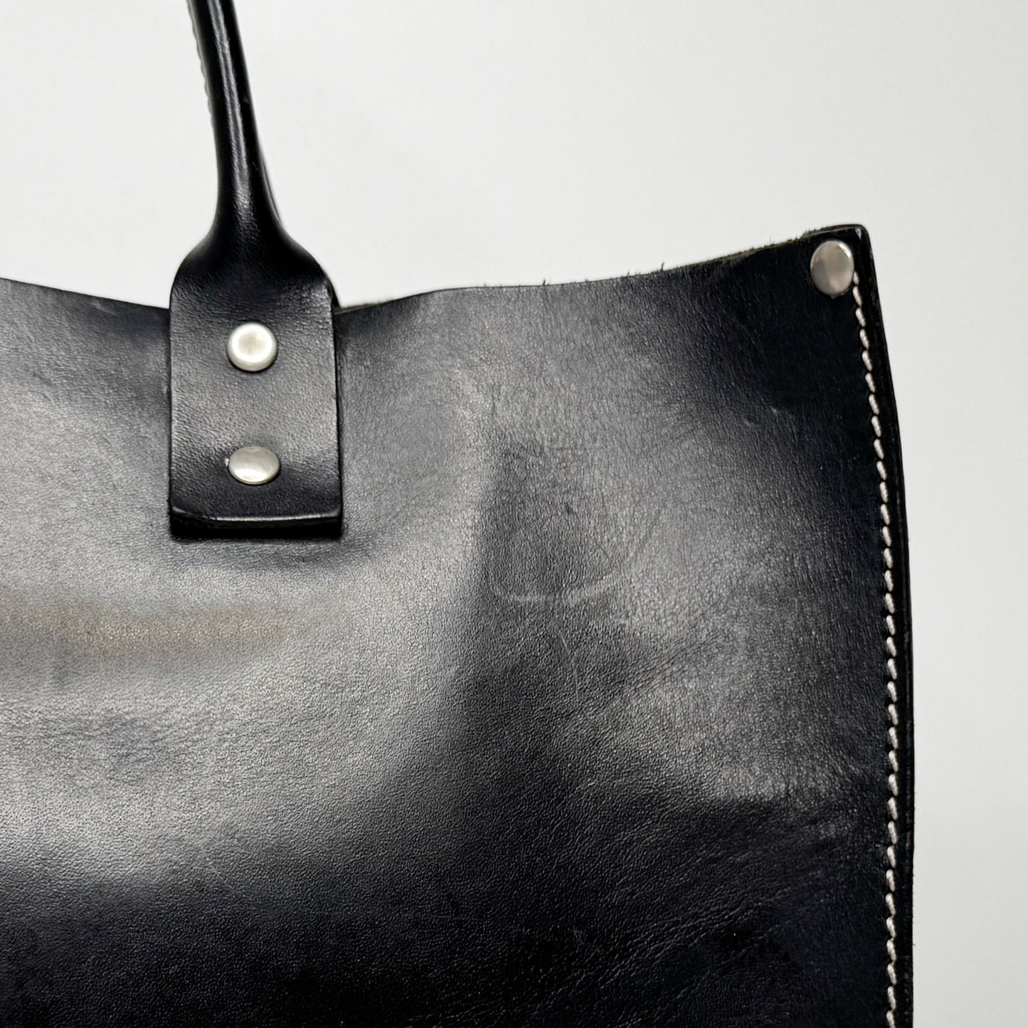 Vintage Kate Spade NY Unlined Leather Black Tote Bag