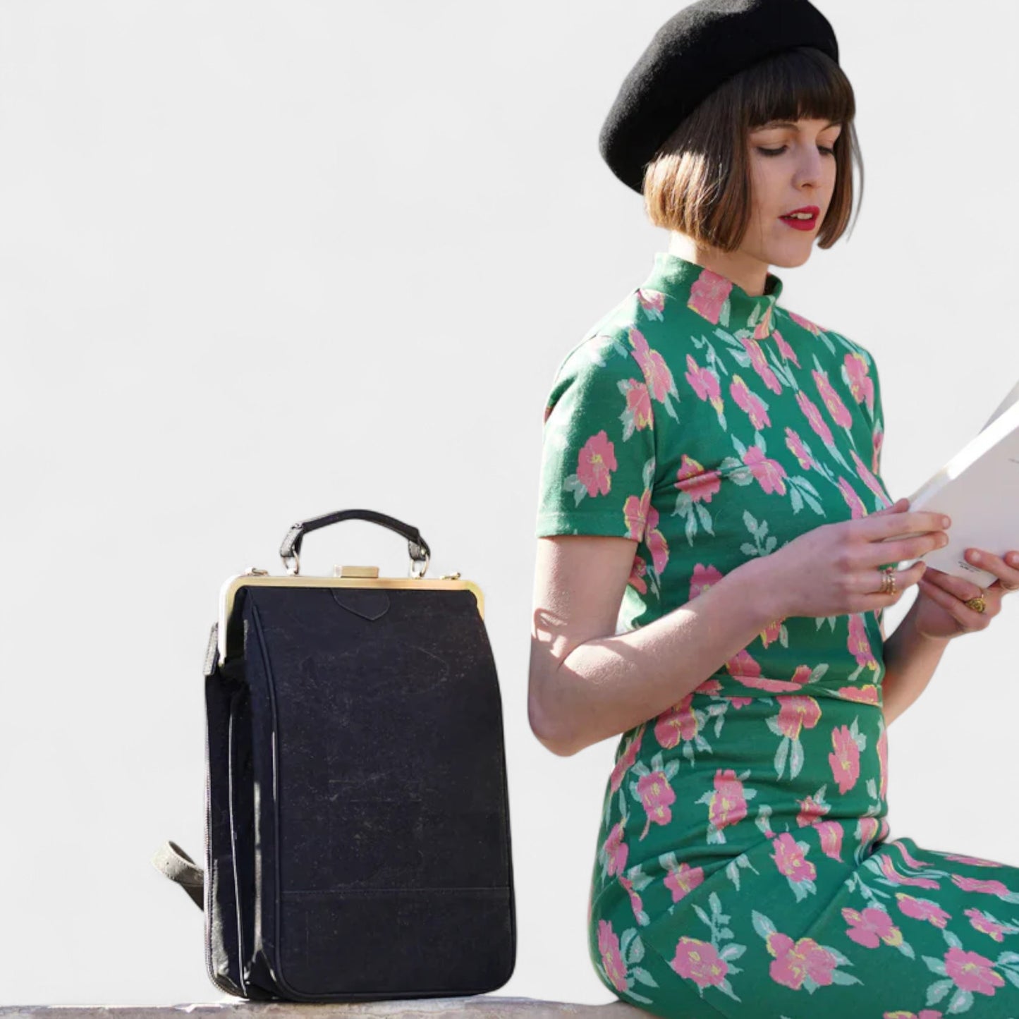 Laflore Paris Black Bobobark 3 in 1 Cork Laptop Bag