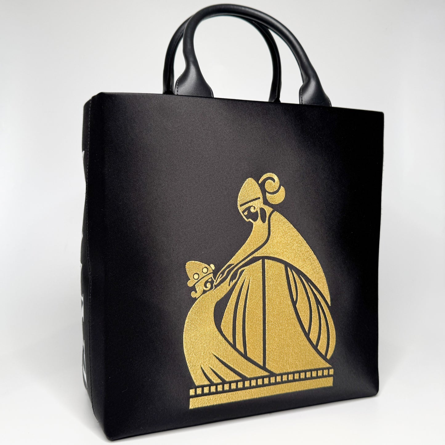 Lanvin Paris Mother & Child Black Large Shopper Tote Bag
