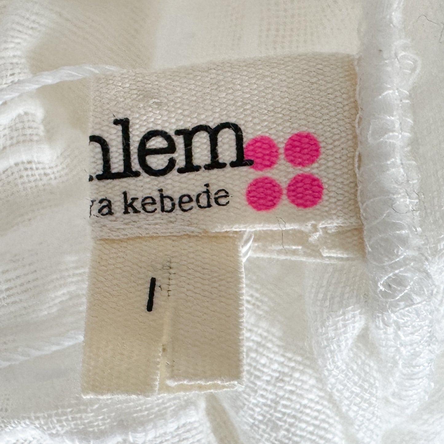 LEMLEM Off White Cotton Belted Sheer Kelali Sundress Medium ~ AU10-12