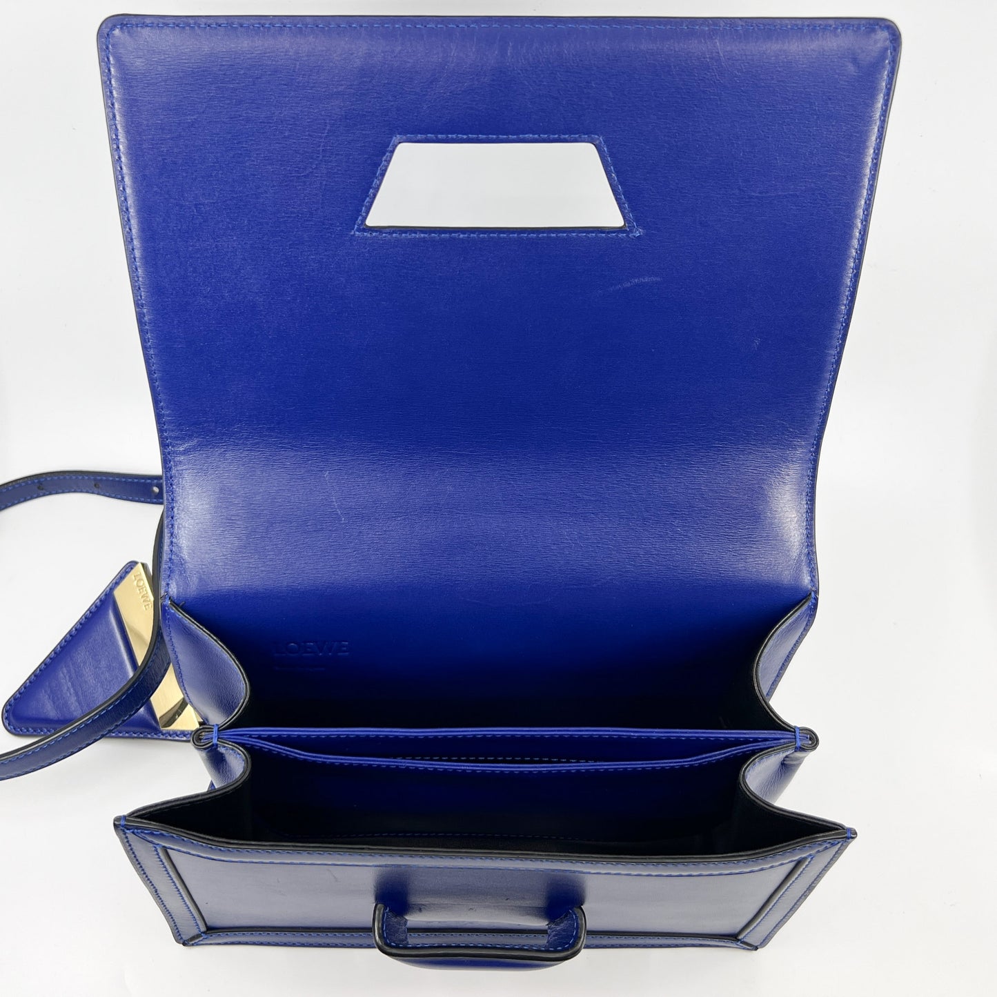 Loewe Electric Blue Leather Barcelona Shoulder Bag