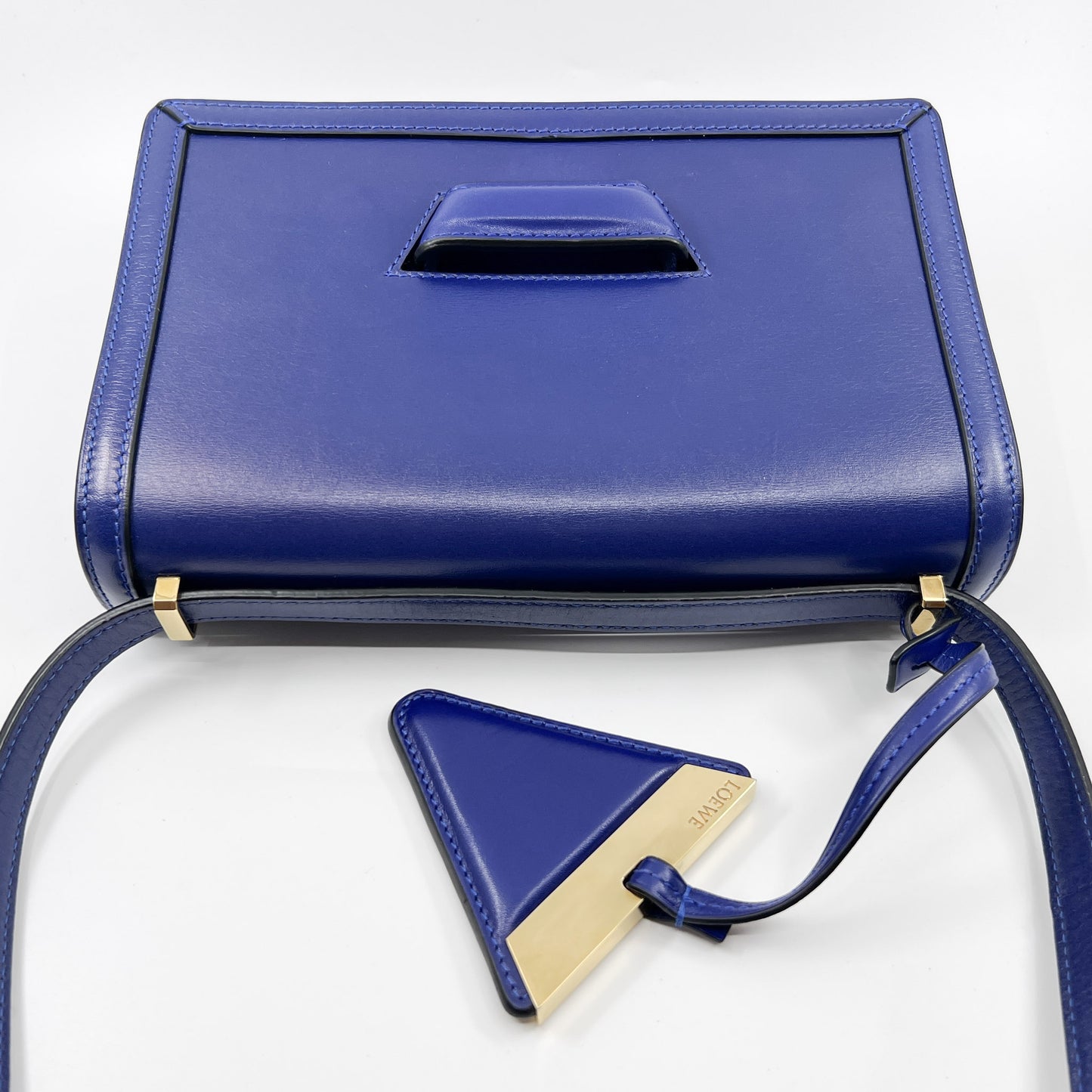 Loewe Electric Blue Leather Barcelona Shoulder Bag