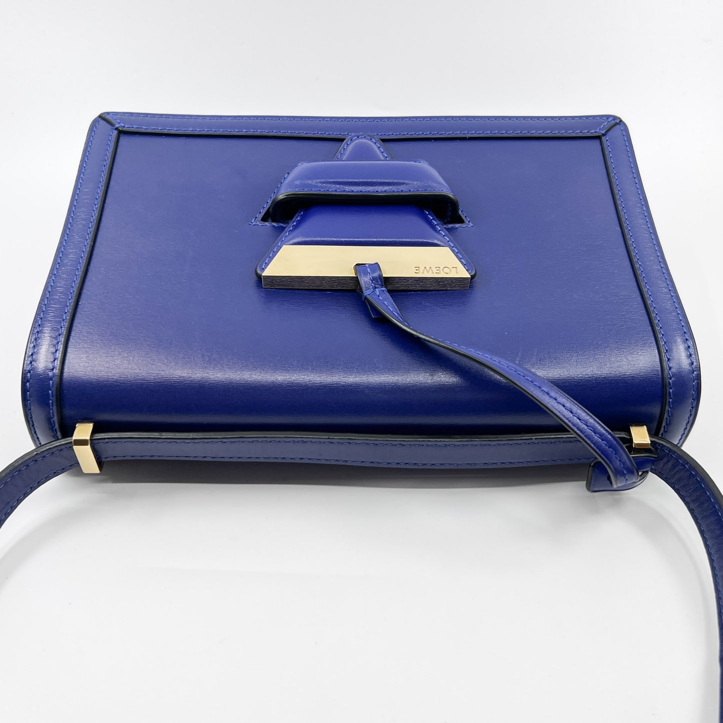 Loewe Electric Blue Leather Barcelona Shoulder Bag