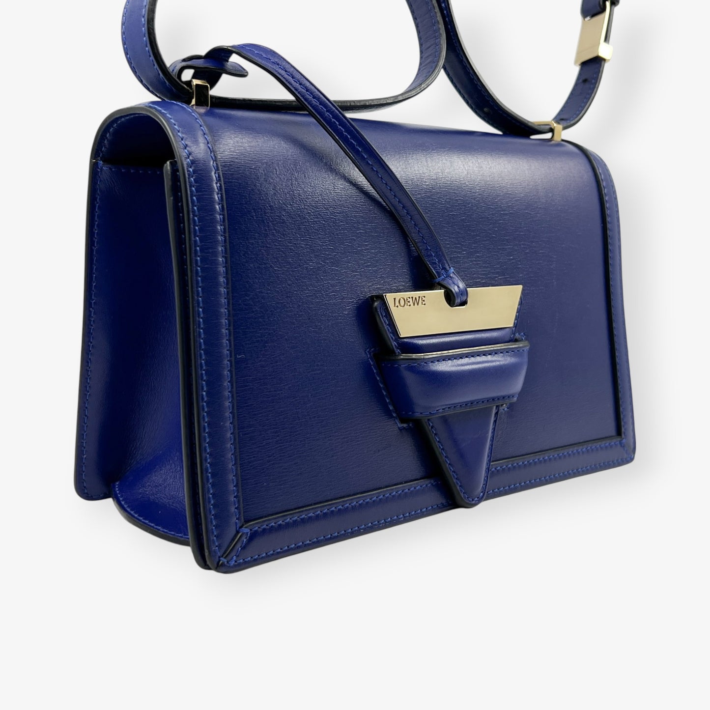Loewe Electric Blue Leather Barcelona Shoulder Bag