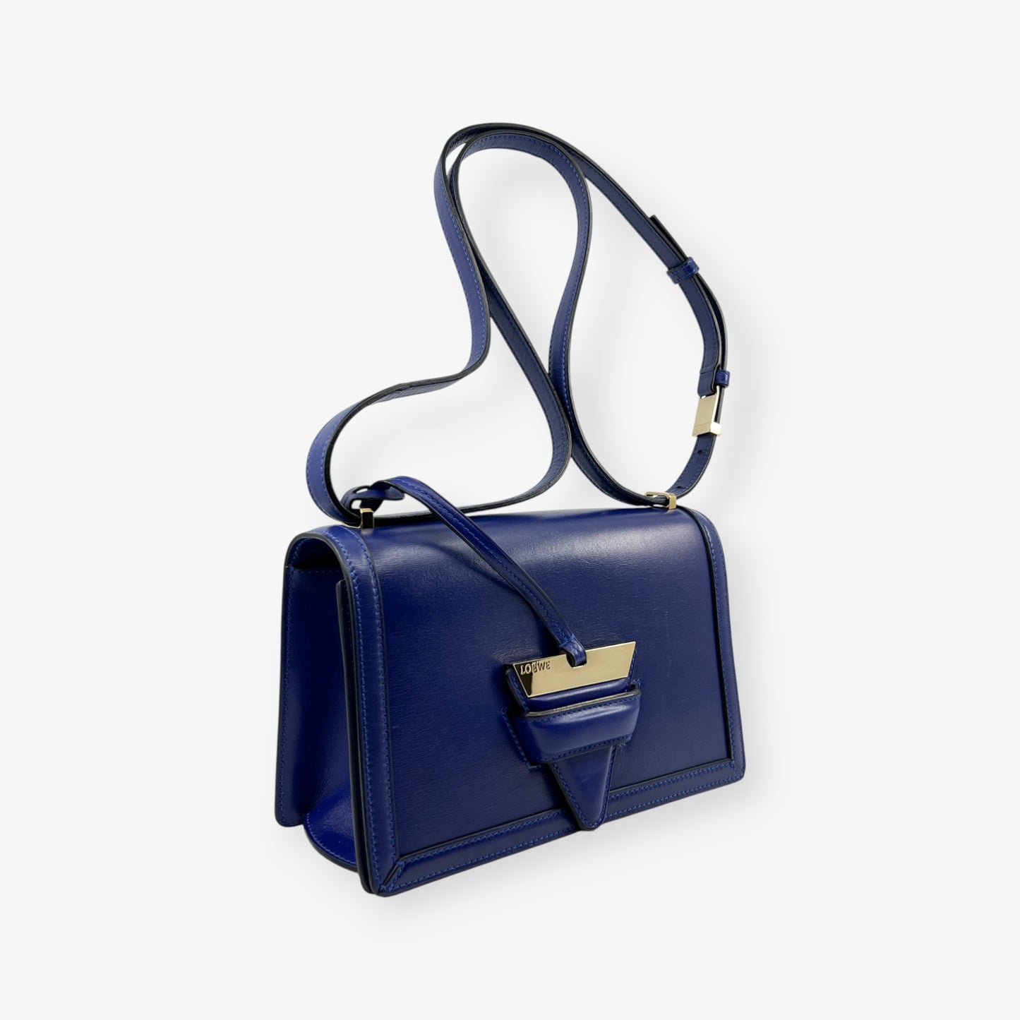 Loewe Electric Blue Leather Barcelona Shoulder Bag