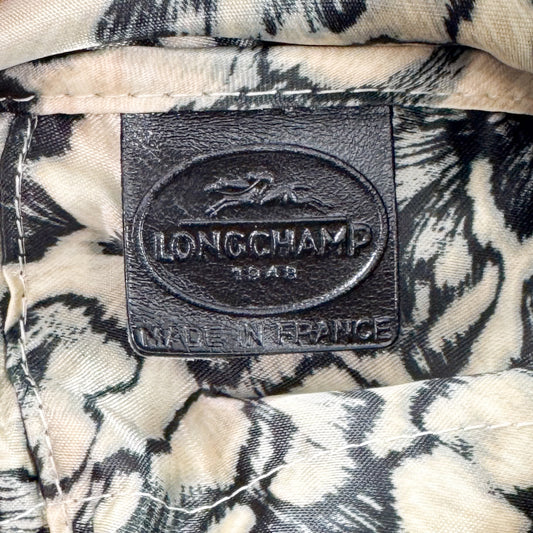 Longchamp Black Fine Grain Leather Gatsby Tote Bag