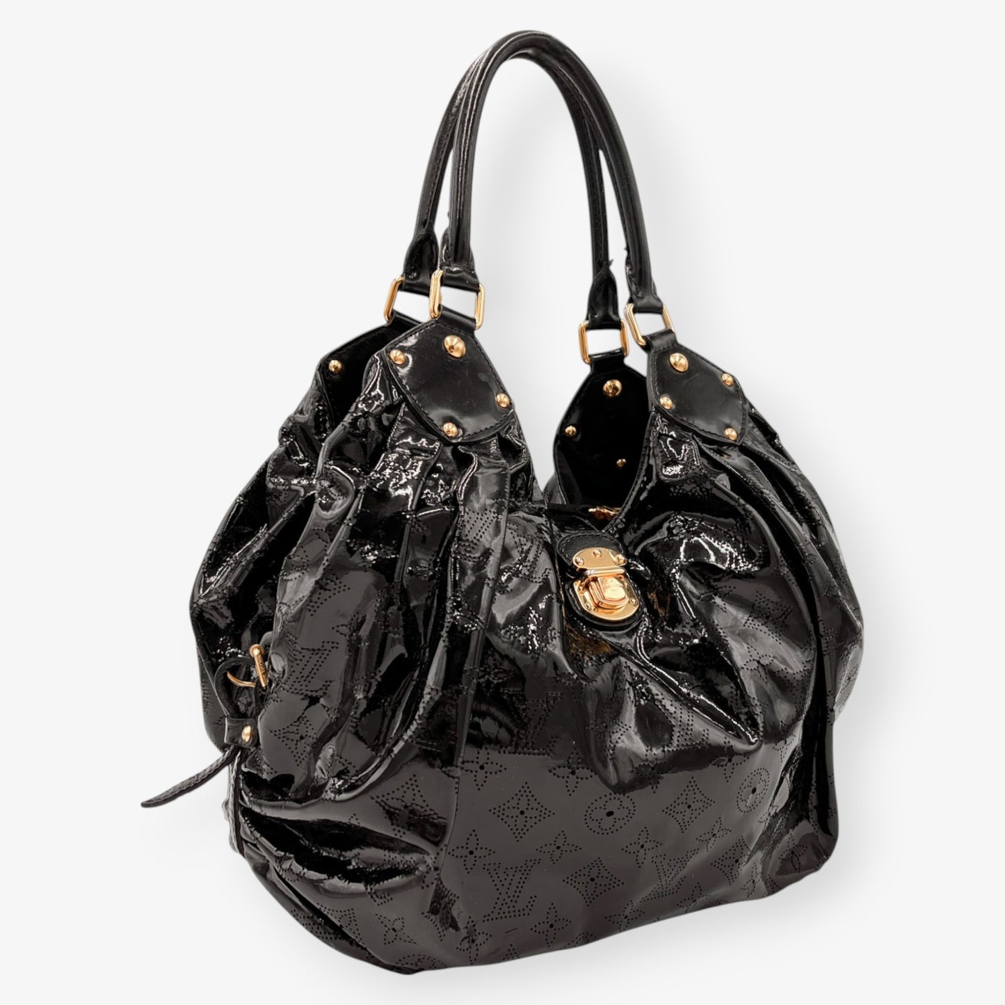 Louis Vuitton Black Patent Leather Mahina Surya Shoulder Bag