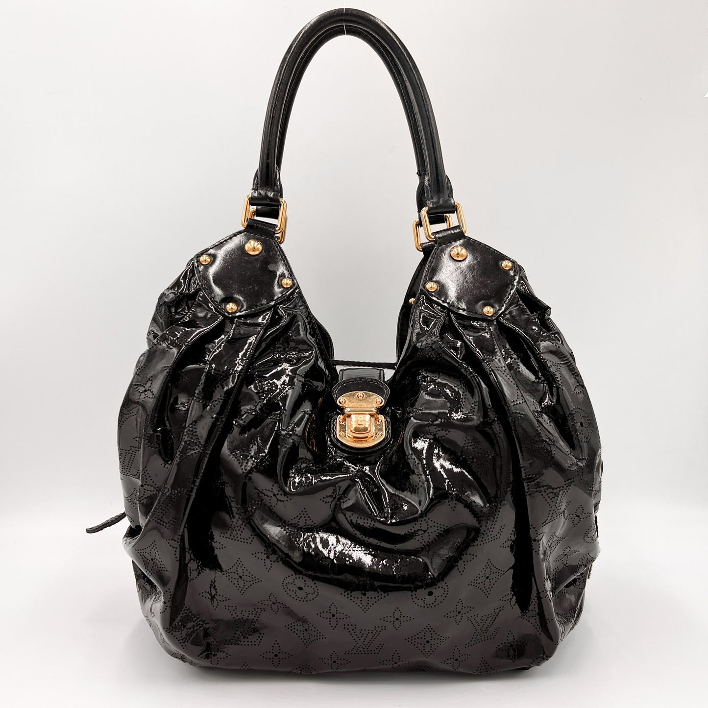 Louis Vuitton Black Patent Leather Mahina Surya Shoulder Bag
