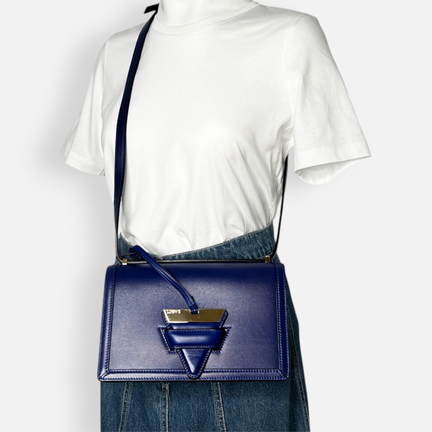 Loewe Electric Blue Leather Barcelona Shoulder Bag