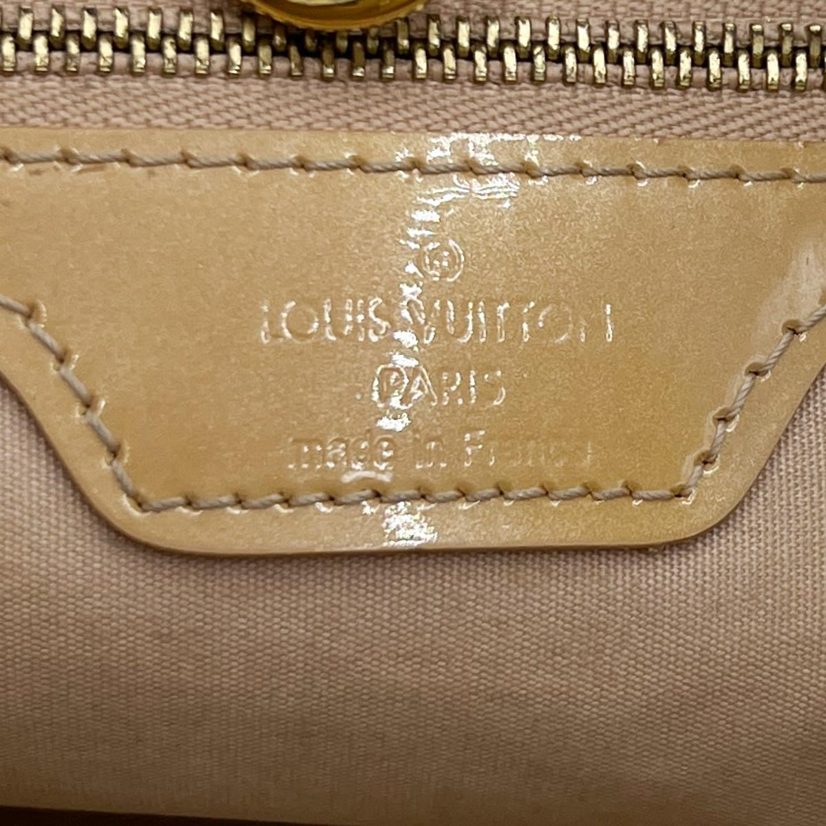Louis Vuitton Wilshire PM Beige Nude Patent Leather Tote Bag