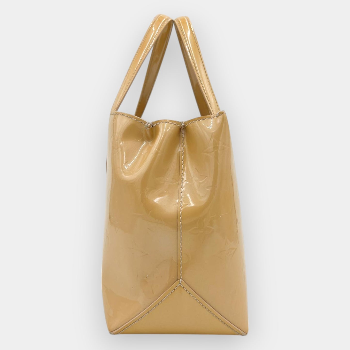 Louis Vuitton Wilshire PM Beige Nude Patent Leather Tote Bag