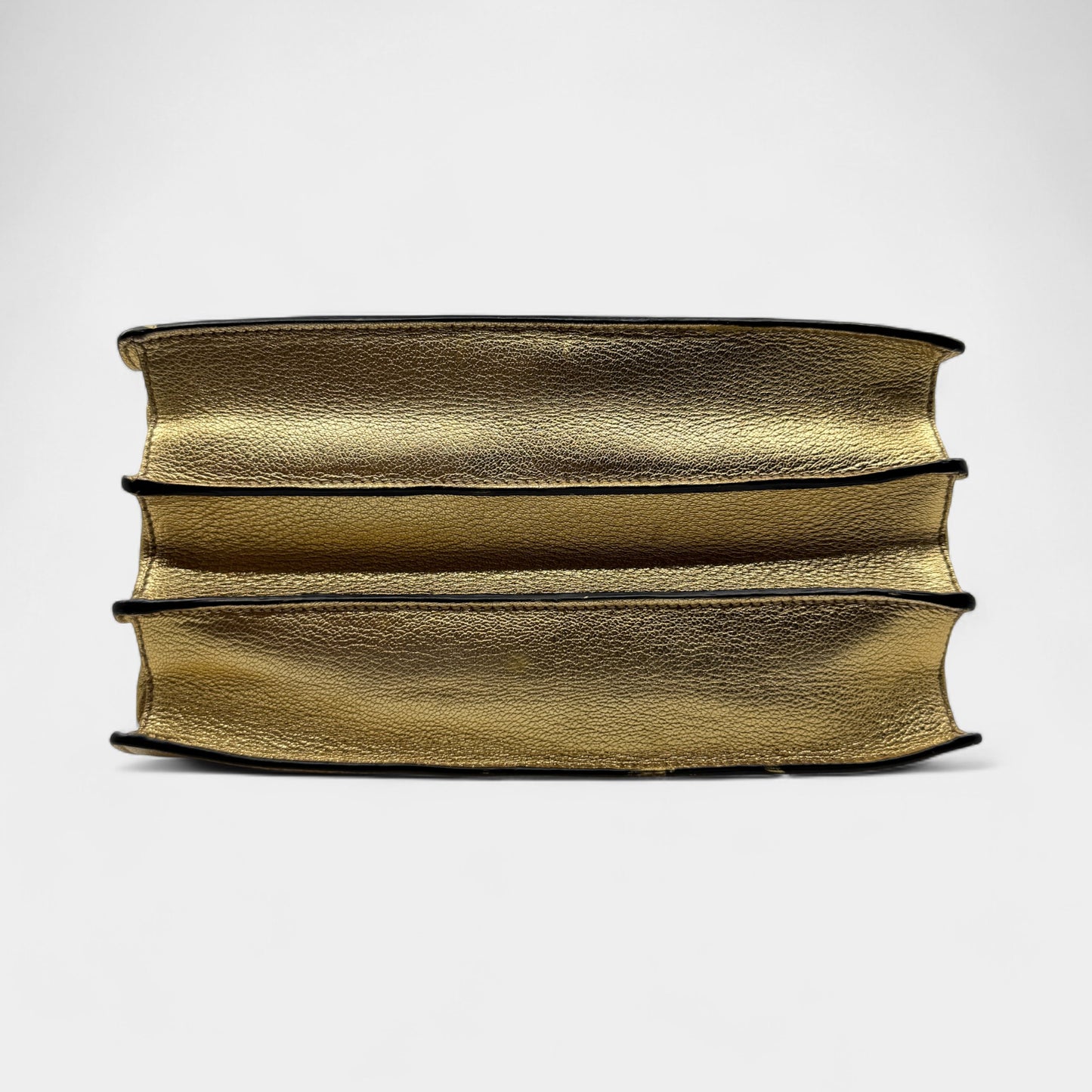 Miu Miu Gold Madras Leather Push Lock Tote Bag