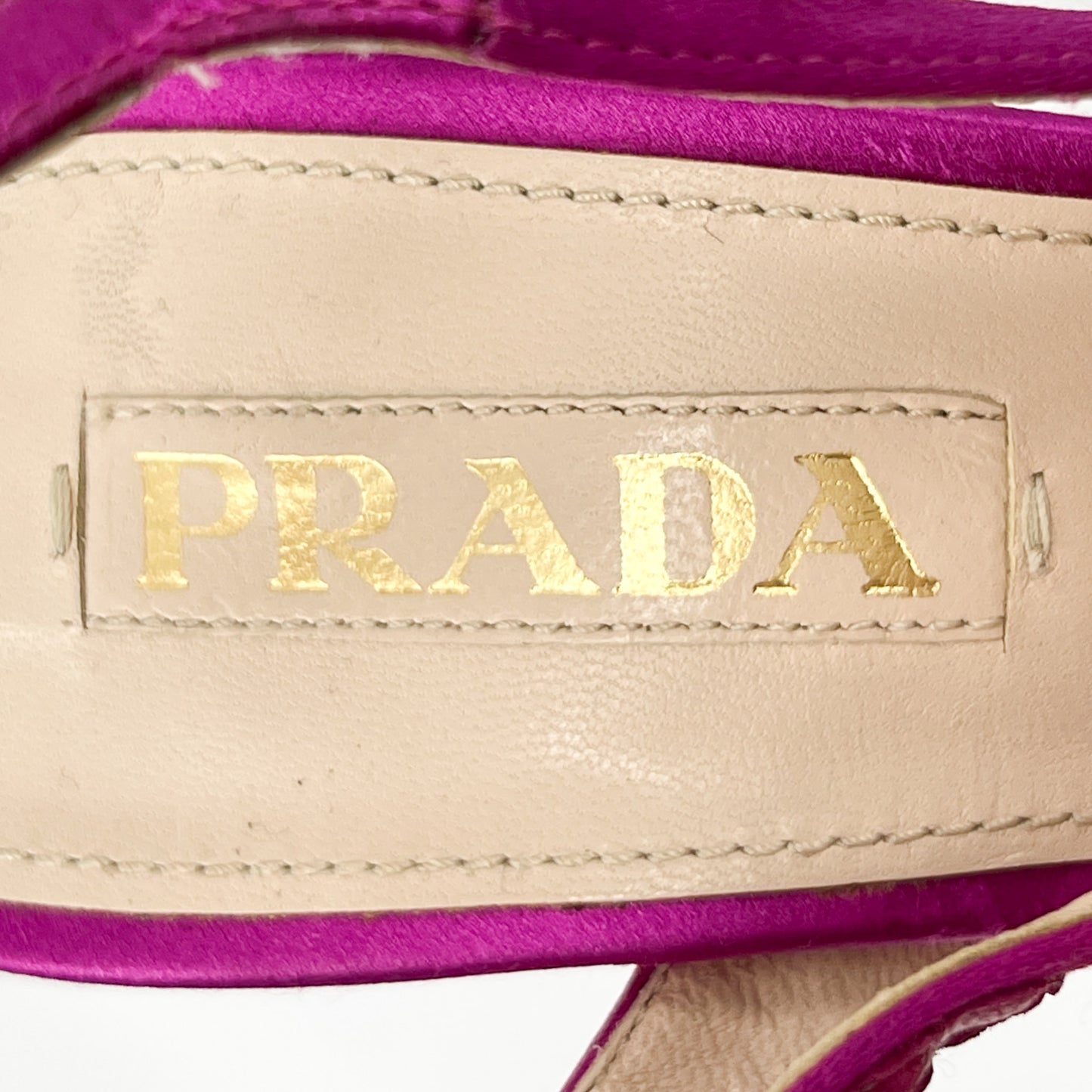 Prada Pink Silk & Silver Heeled Platform Shoes EU37 ~ AU6