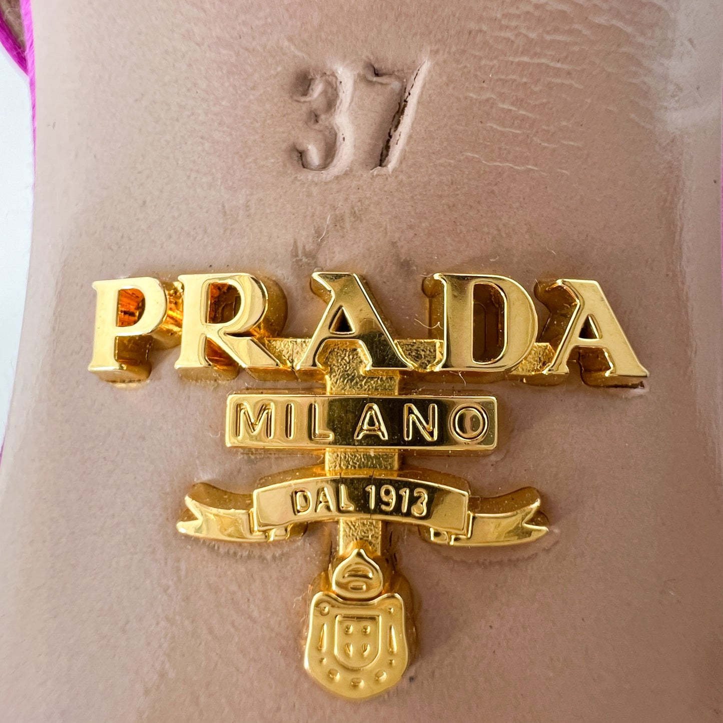Prada Pink Silk & Silver Heeled Platform Shoes EU37 ~ AU6