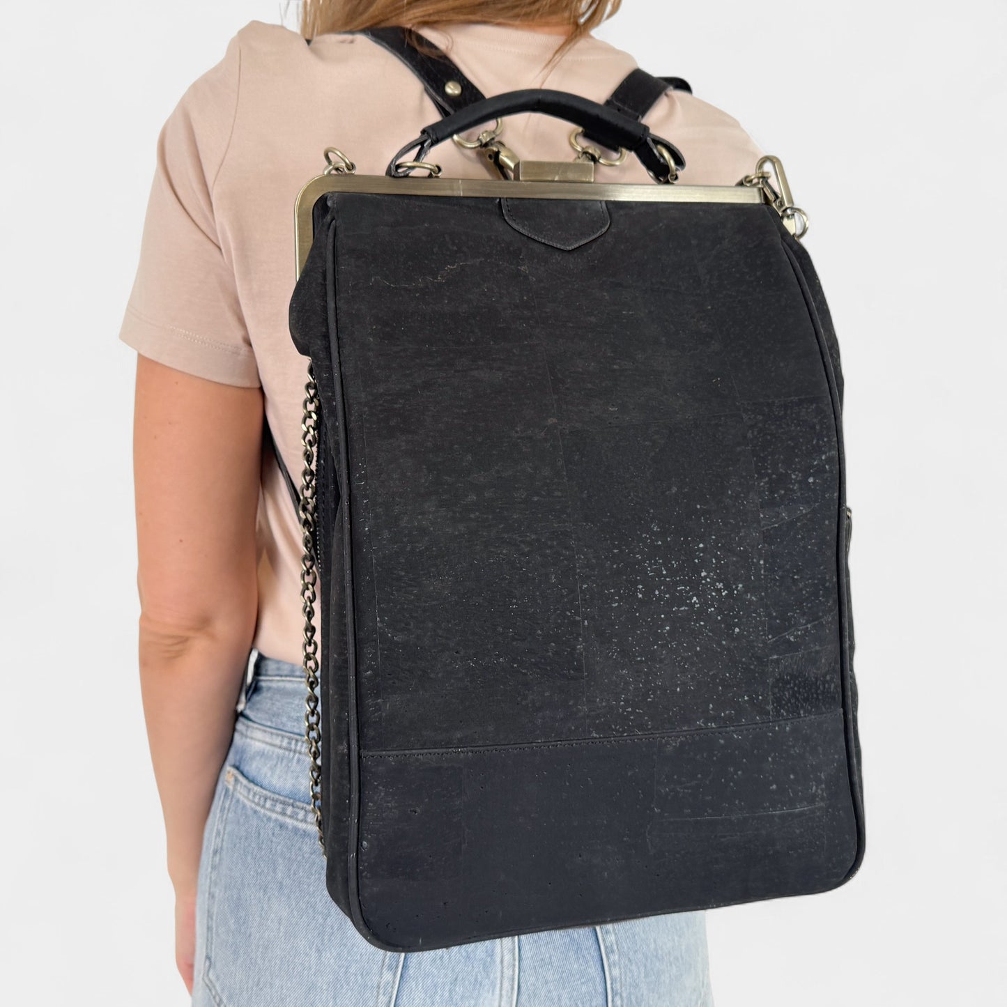 Laflore Paris Black Bobobark 3 in 1 Cork Laptop Bag