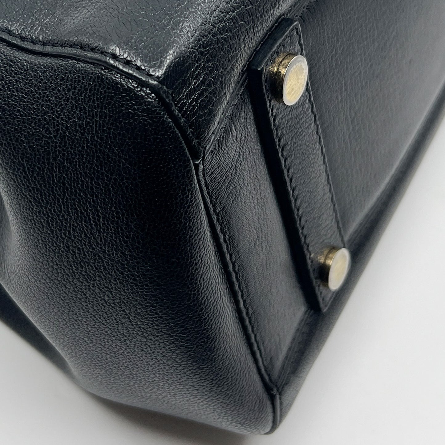 Max Mara Black Leather Chelsea Top Handle 2Way Bag
