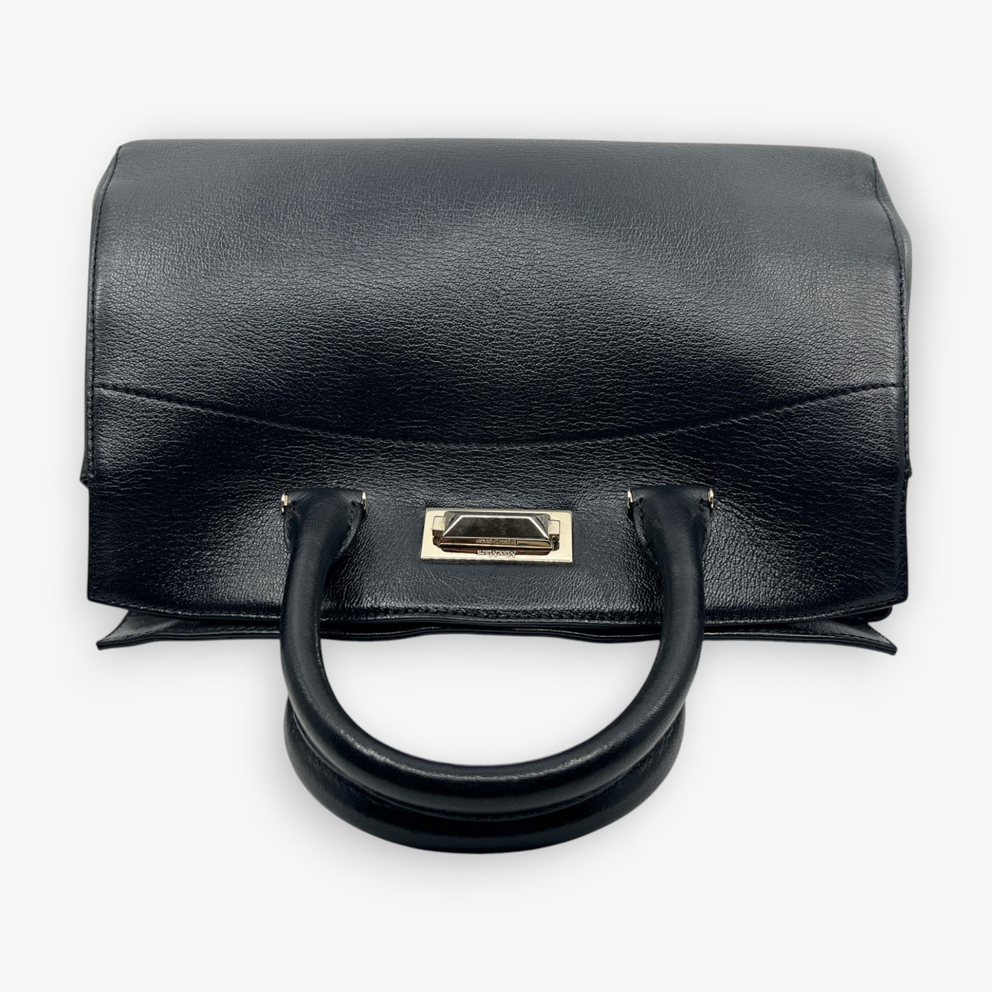 Max Mara Black Leather Chelsea Top Handle 2Way Bag