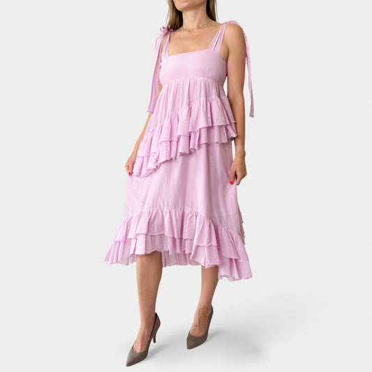 Lee Mathews Pink Ruffle Sundress AU8 ~ 1