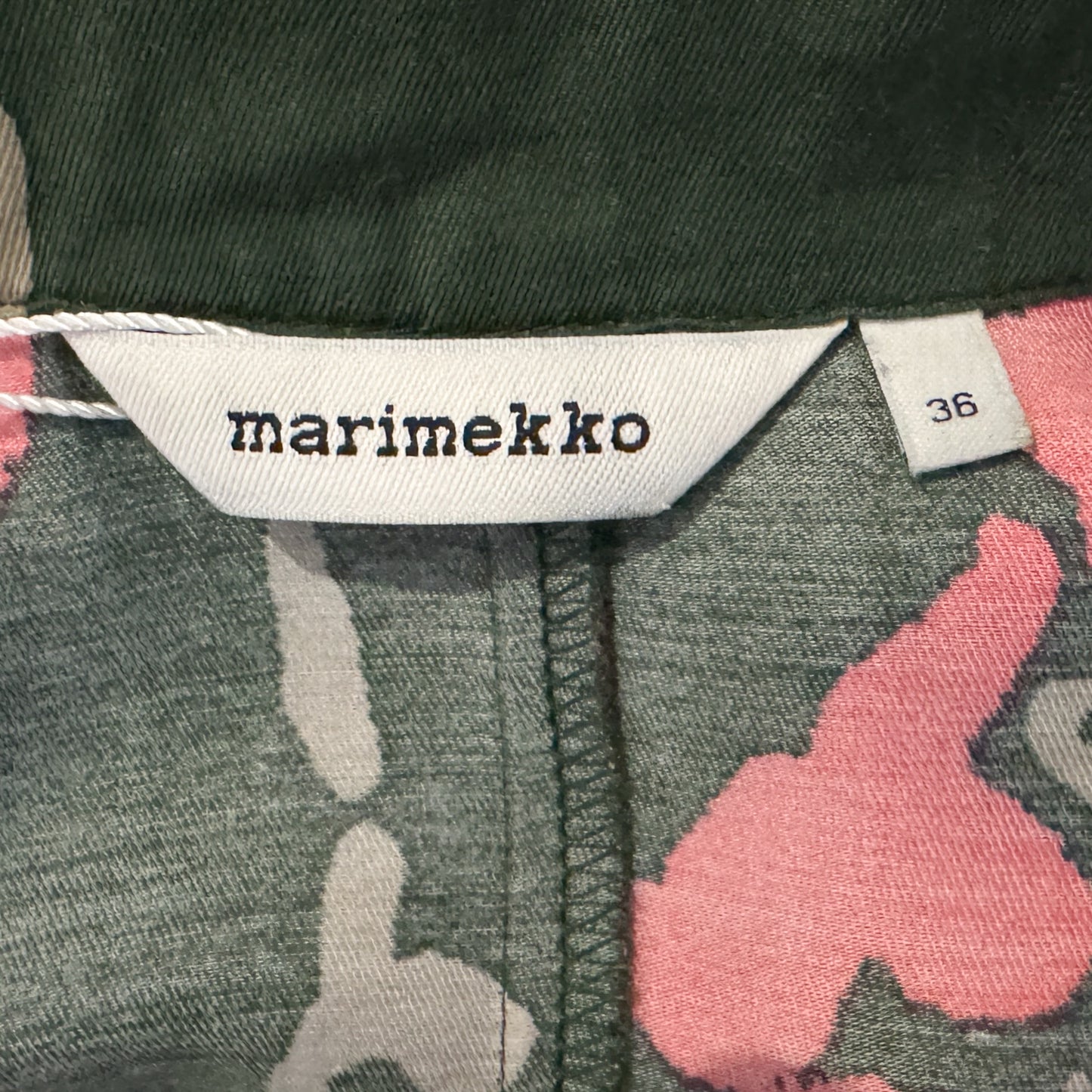 Marimekko Green & Pink Floral Polka Ruutukukka Dress EU36 ~ AU8