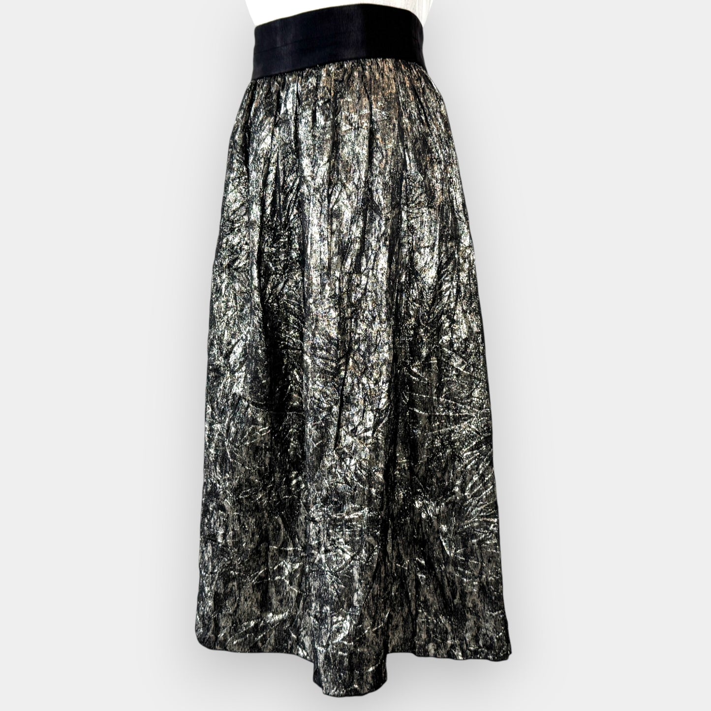 Ginger & Smart Black Metallic Long Skirt Small ~ AU8