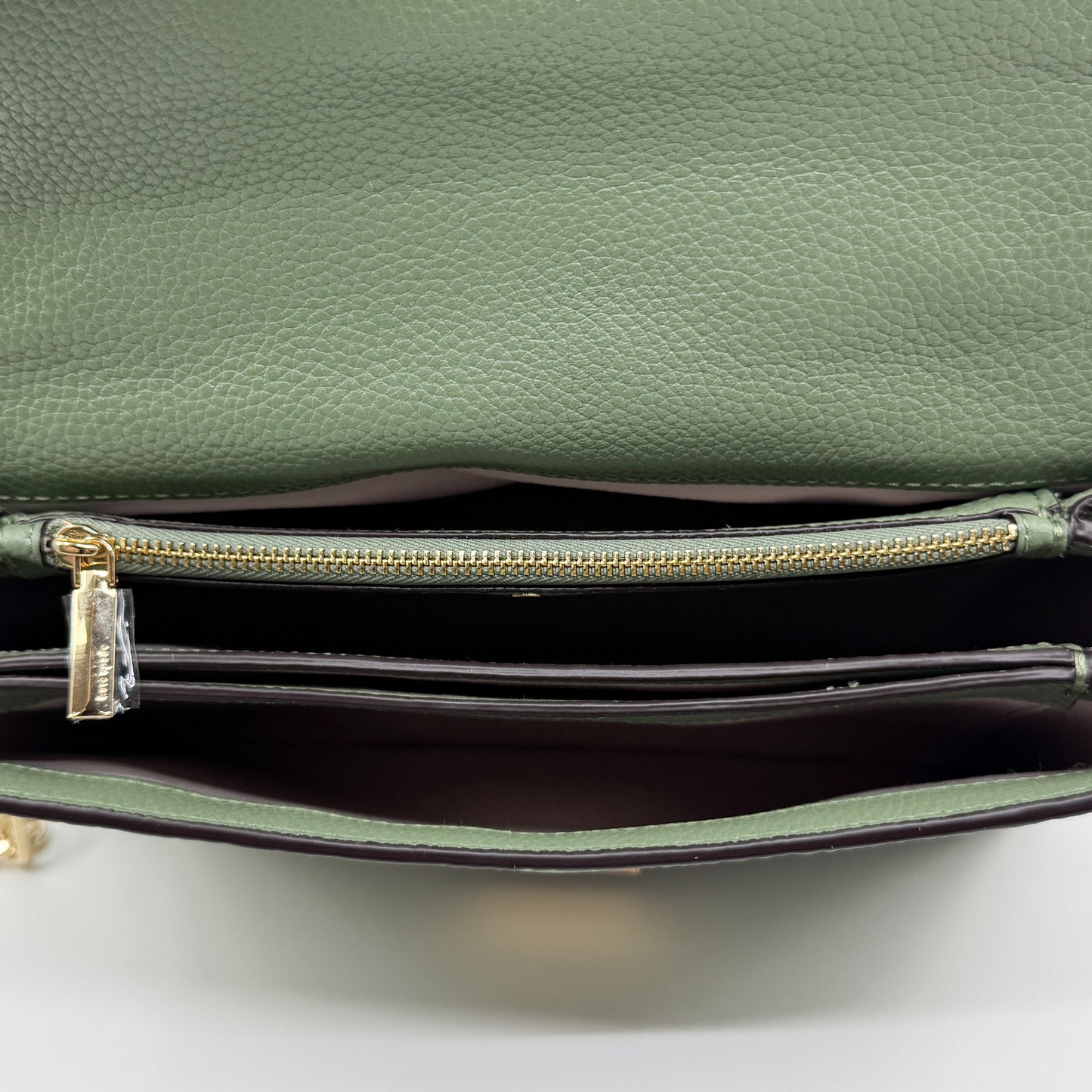 Kate Spade NY Light Olive Green Carlyle Flap Medium Shoulder Bag