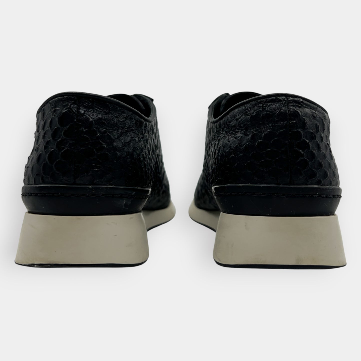 Vince Black Snake-Embossed Rayner Sneakers EU38 ~ AU7