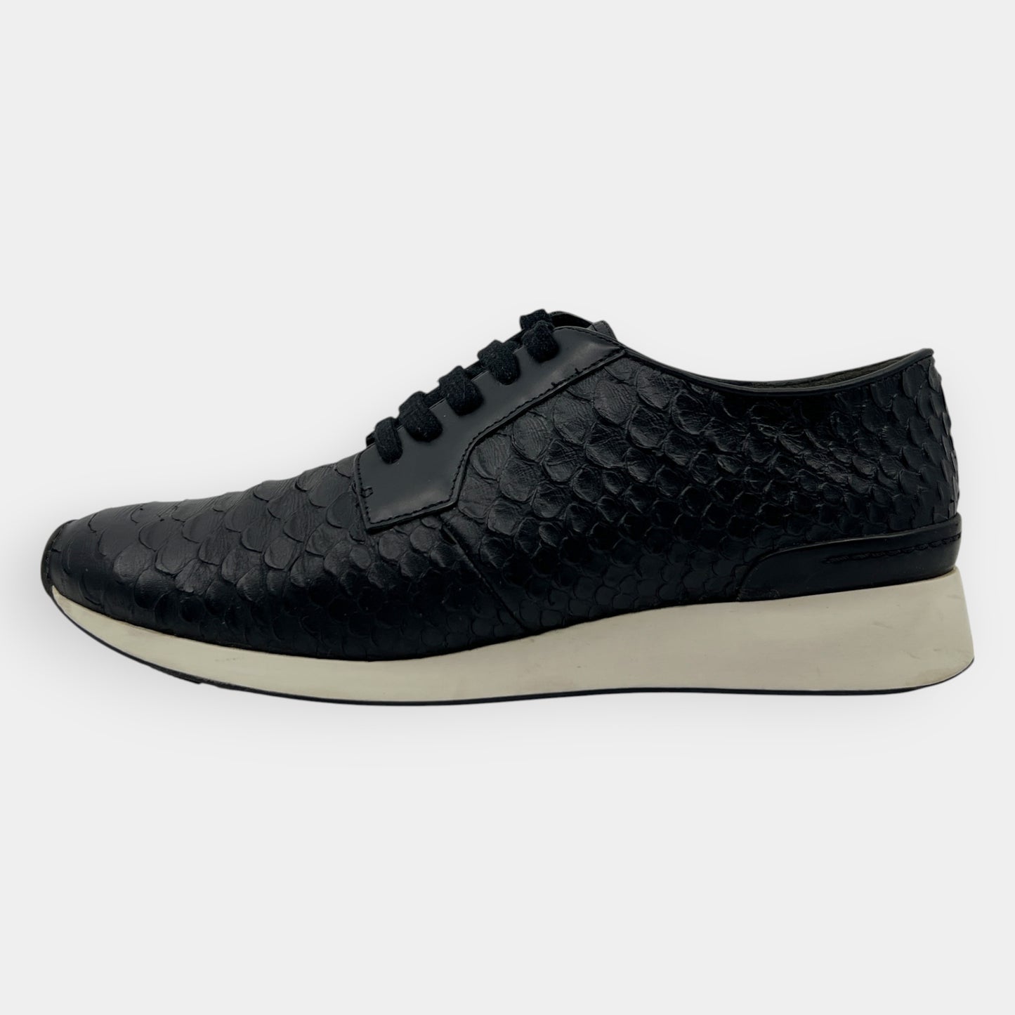 Vince Black Snake-Embossed Rayner Sneakers EU38 ~ AU7
