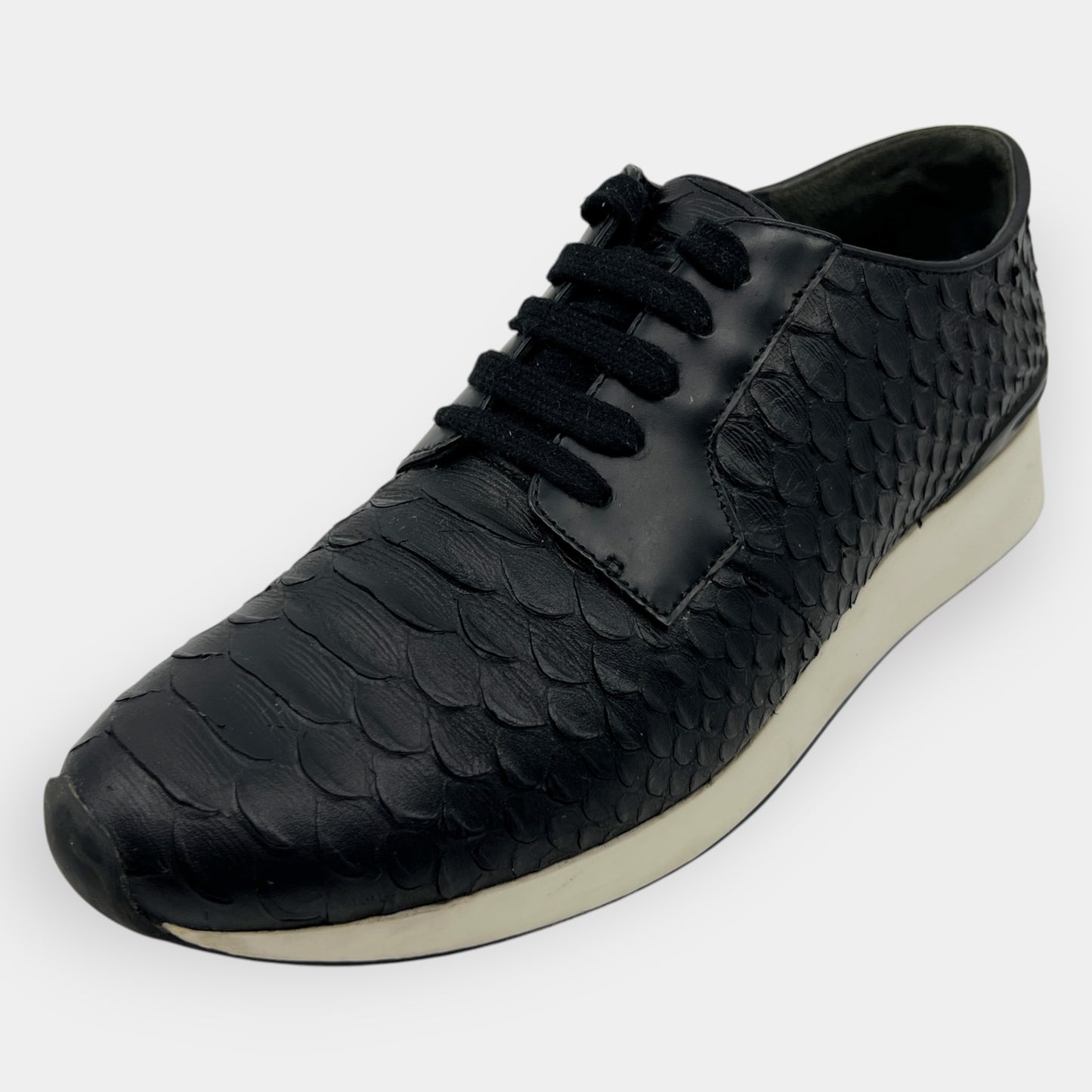 Vince Black Snake-Embossed Rayner Sneakers EU38 ~ AU7