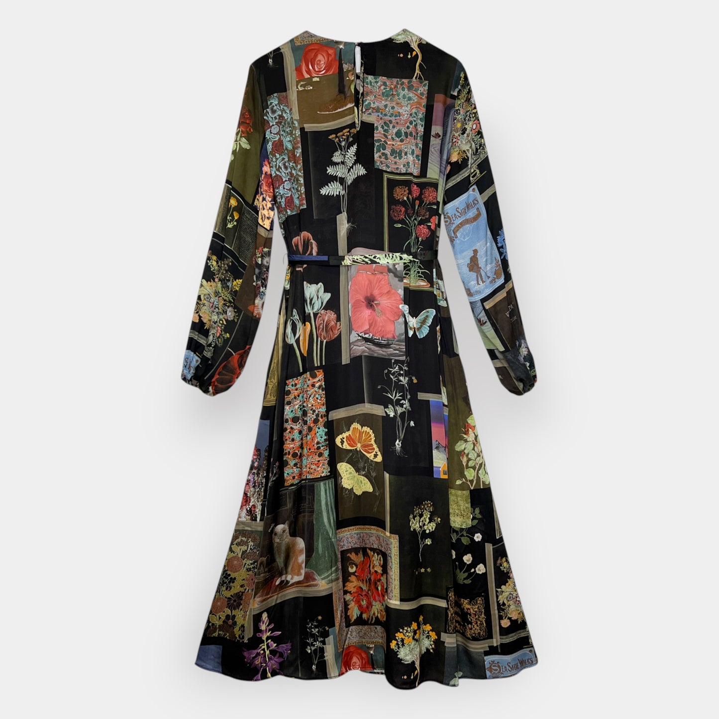 Vivetta Multicoloured Floral & Patchwork Print Satin Maxi Dress Medium ~ AU12-14
