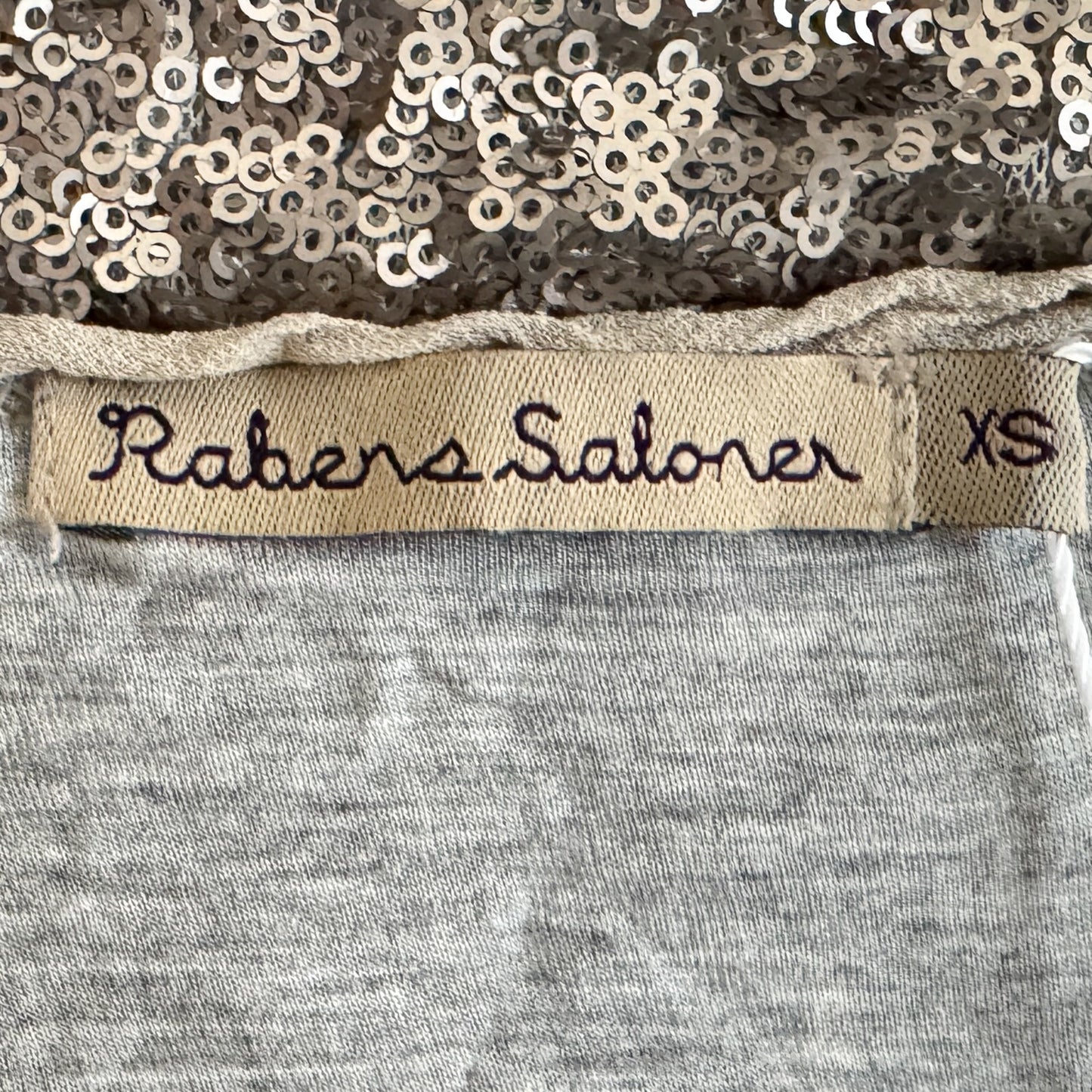 Rabens Saloner Silver Sequin Sleeveless Top Small ~ AU8-10