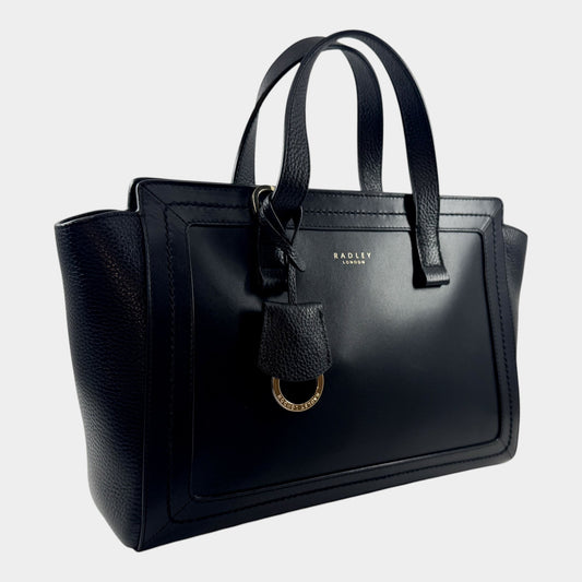 Radley London Black Leather Zip Top Marston Mews Satchel Bag