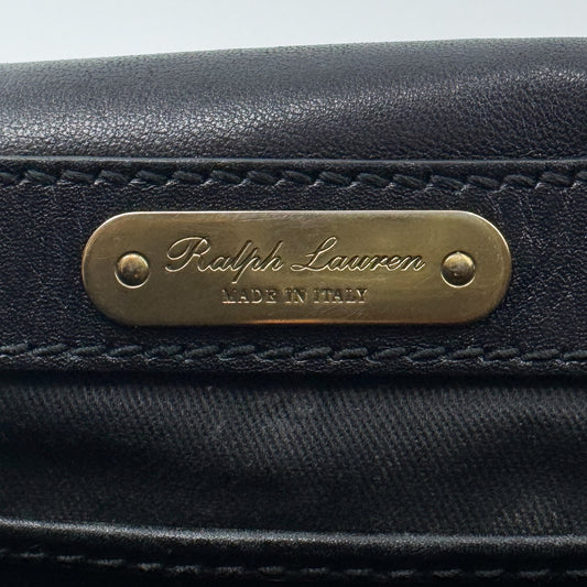 Ralph Lauren Black Leather Ricky Flap 70s Style Saddle Crossbody Bag
